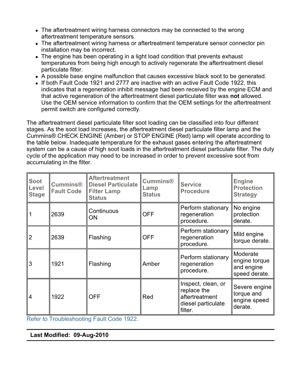 Cummins 1922 troubleshooting — Fault Code 1922 Aftertreatment DPF - page 3 is available after signing in