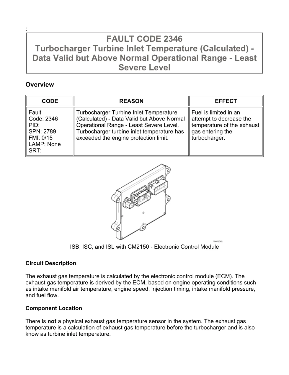 Cummins 2346 fault troubleshooting — Code 2346.pdf — PDF, 5 pages - preview page 1 of 3