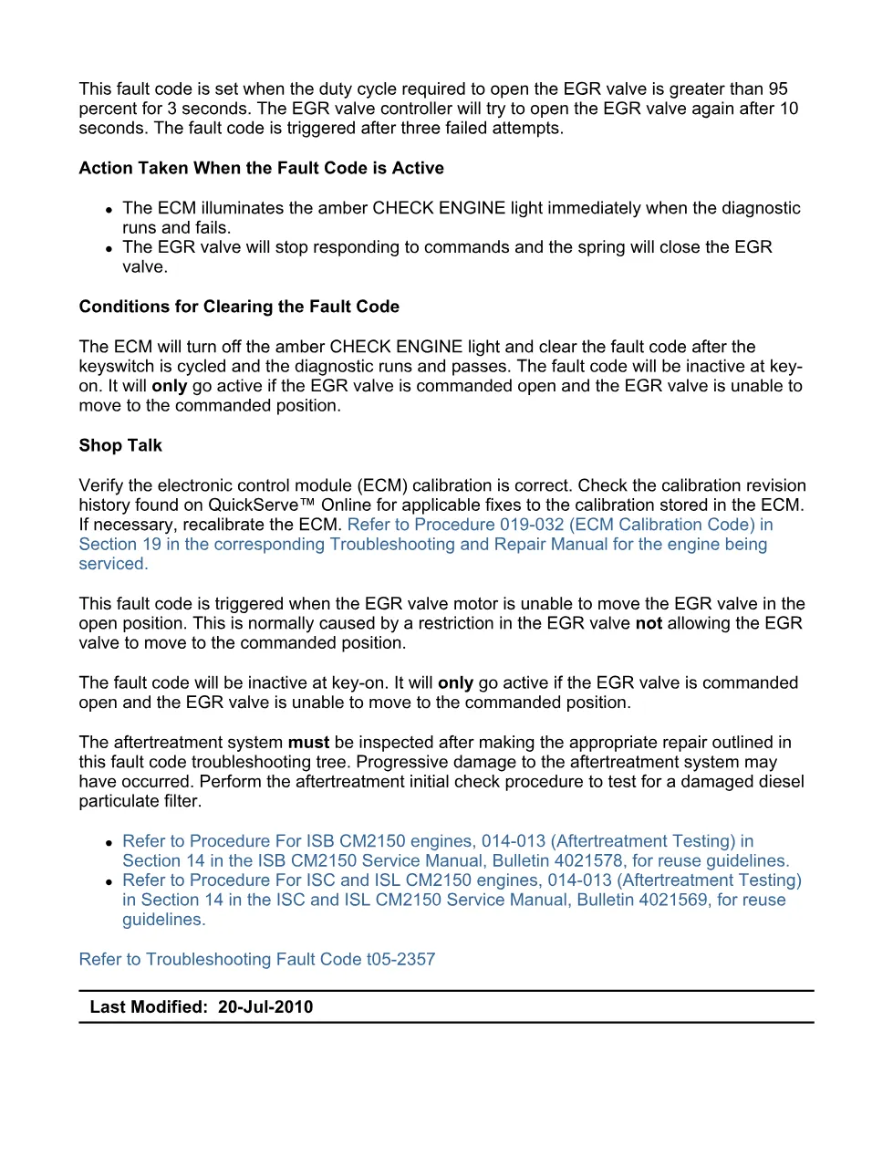 Cummins 2357 troubleshooting manual — EGR Valve Control Circuit - preview page 2 of 3