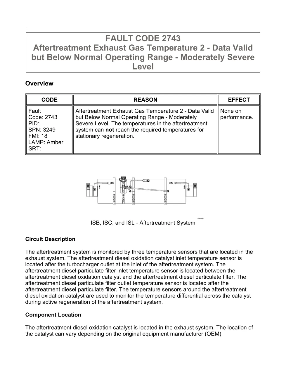 Cummins 2743 fault code Troubleshooting Manual — ISB6.7 CM2150 - preview page 1 of 3