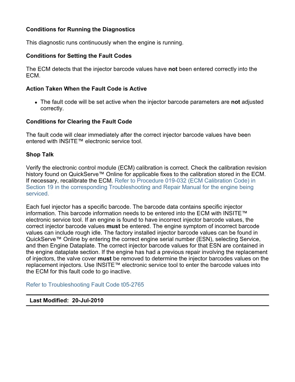 Cummins 2765 Fault Code Troubleshooting Manual — Code 2765 — PDF, - preview page 2 of 3