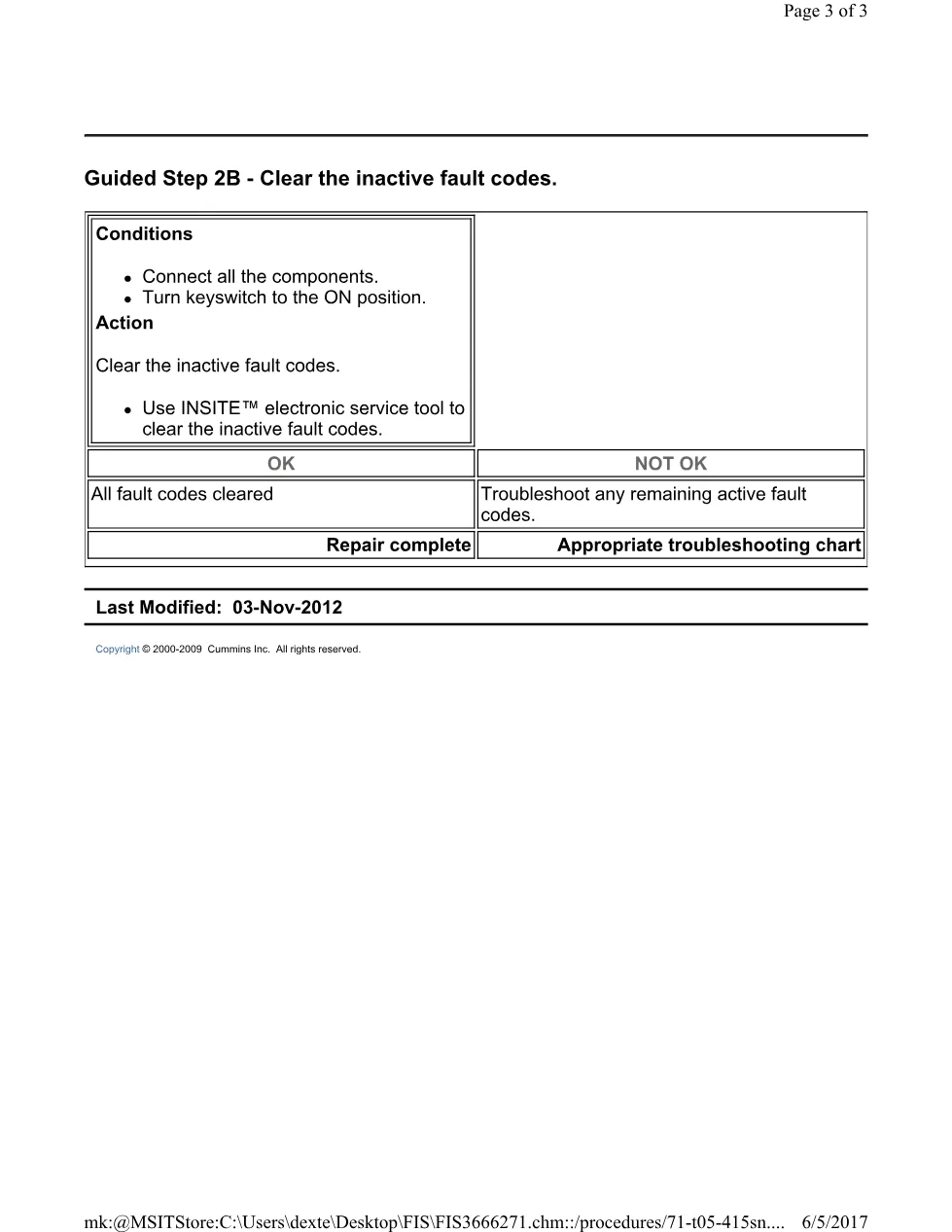 Cummins 415 oil test ? fault code 415 sensor oil pressure – Guide - page 3 is available after signing in