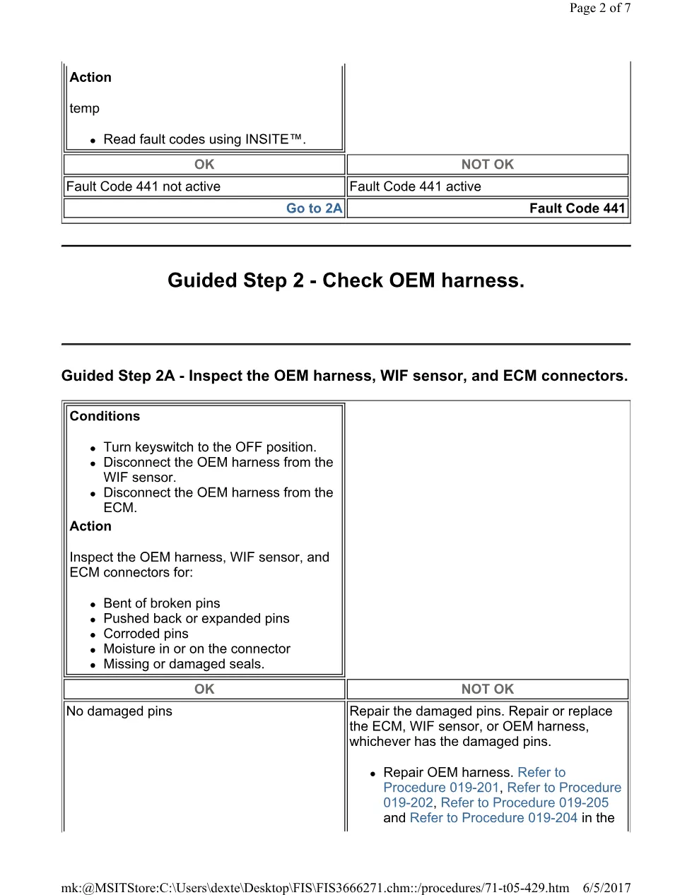 Cummins 429 WIF test ? fault code 429 water-in-fuel sensor - preview page 2 of 3