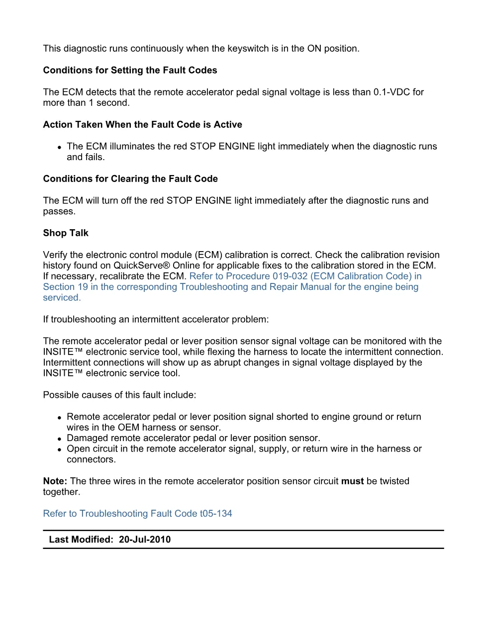 Cummins accelerator fault diagnostic — Fault Code 134 — PDF, 4 - preview page 2 of 3