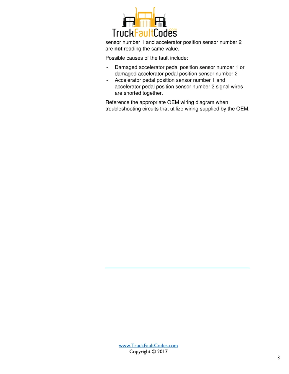 Cummins accelerator pedal sensor troubleshooting — Fault Code - page 3 is available after signing in