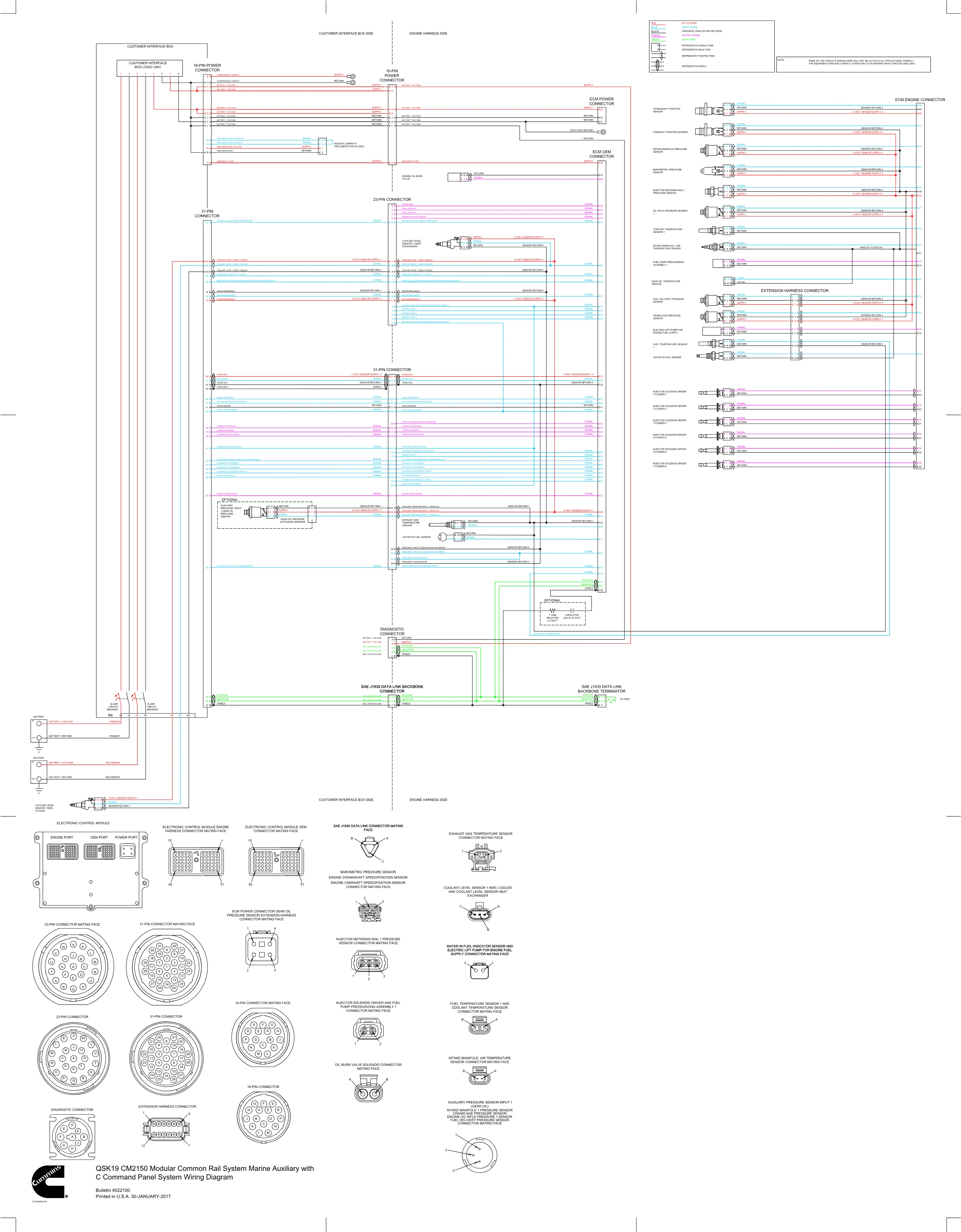 Cummins CM2150 QSK19 AUXILIARY wiring document – 4022100 – PDF, 1 - page 1 is available after signing in