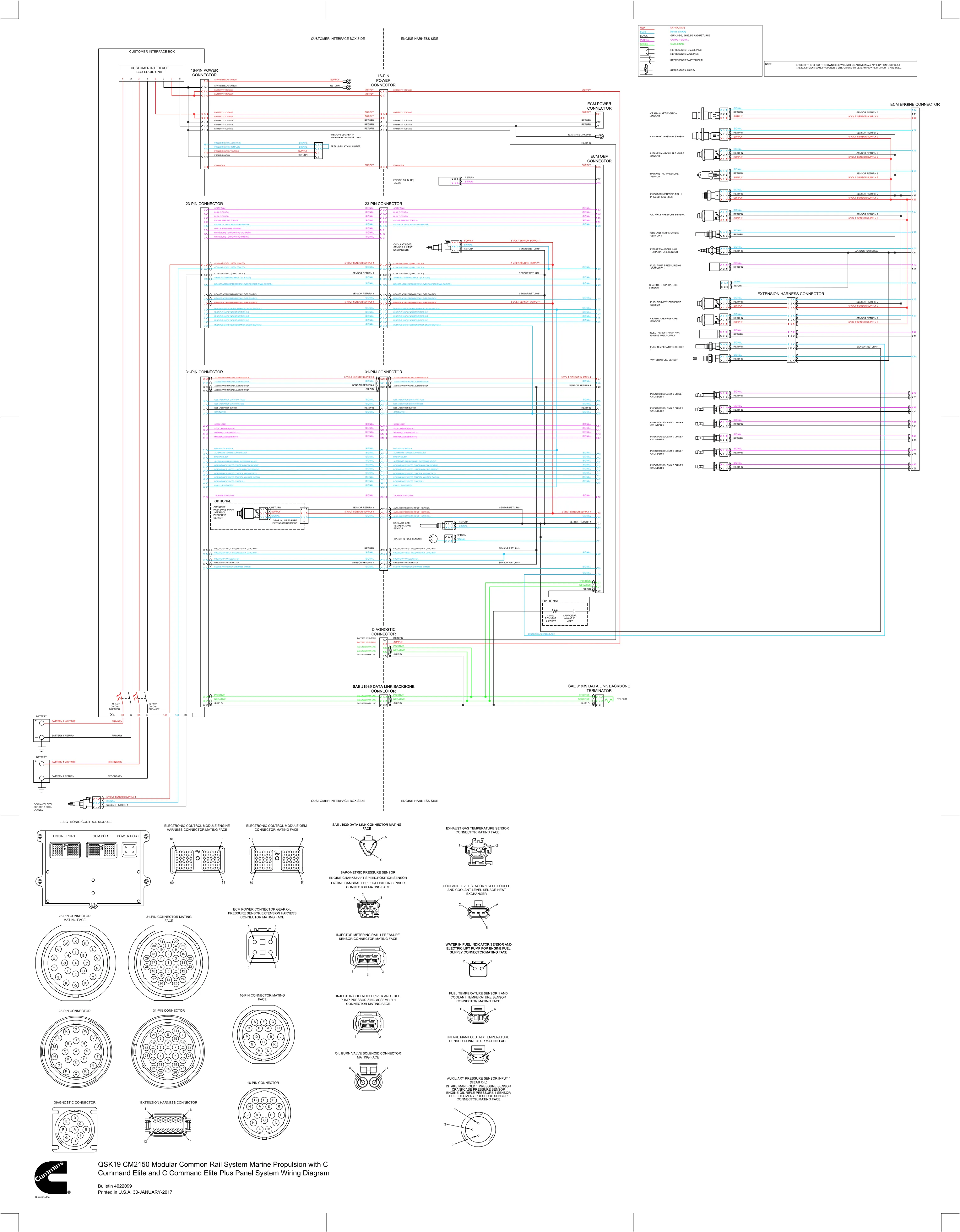 Cummins CM2150 QSK19 PROPULSION wiring document – 4022099 – PDF, - page 1 is available after signing in