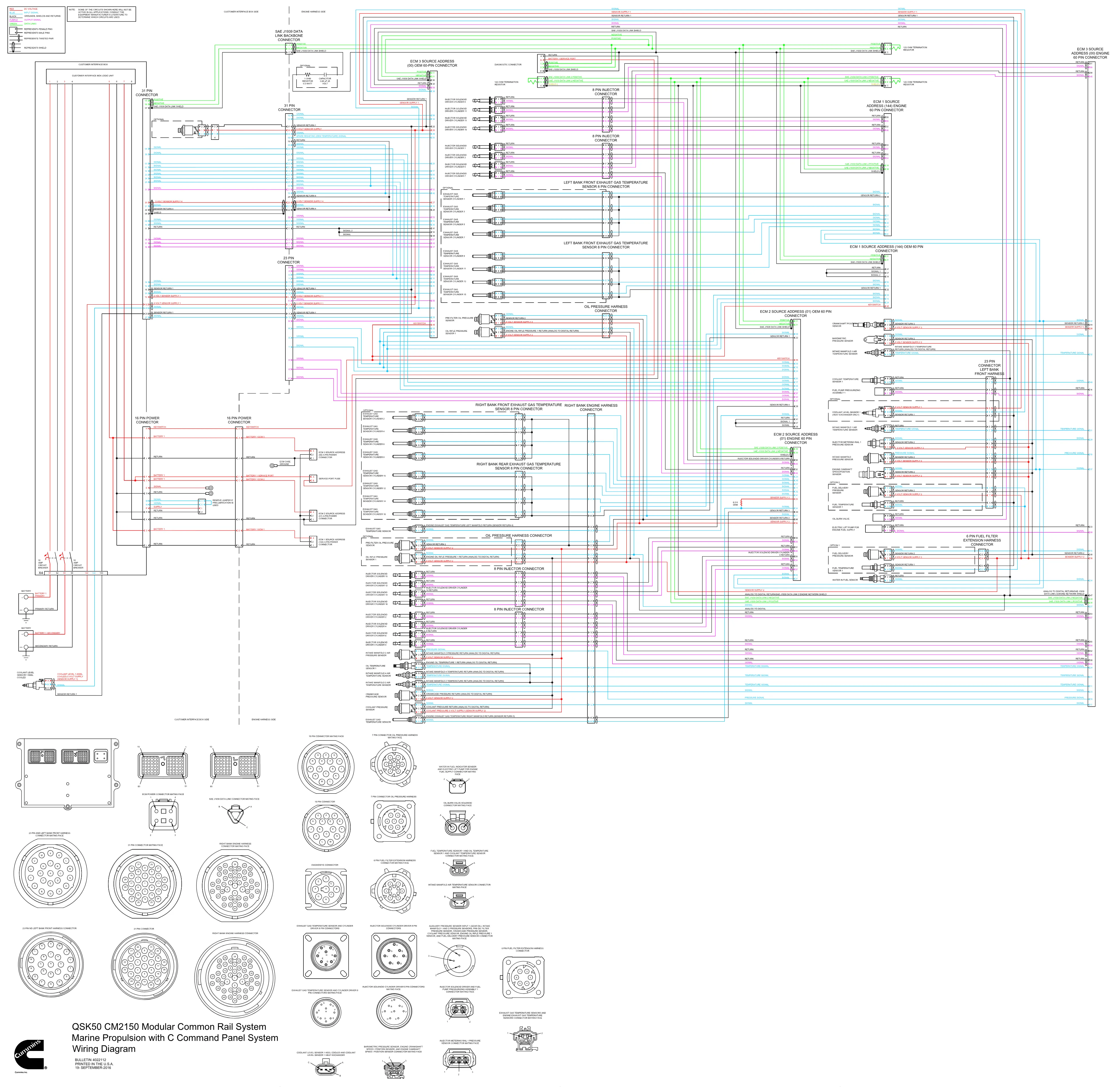 Cummins CM2150 QSK50 C wiring document – 4022112 – PDF, 1 page - page 1 is available after signing in