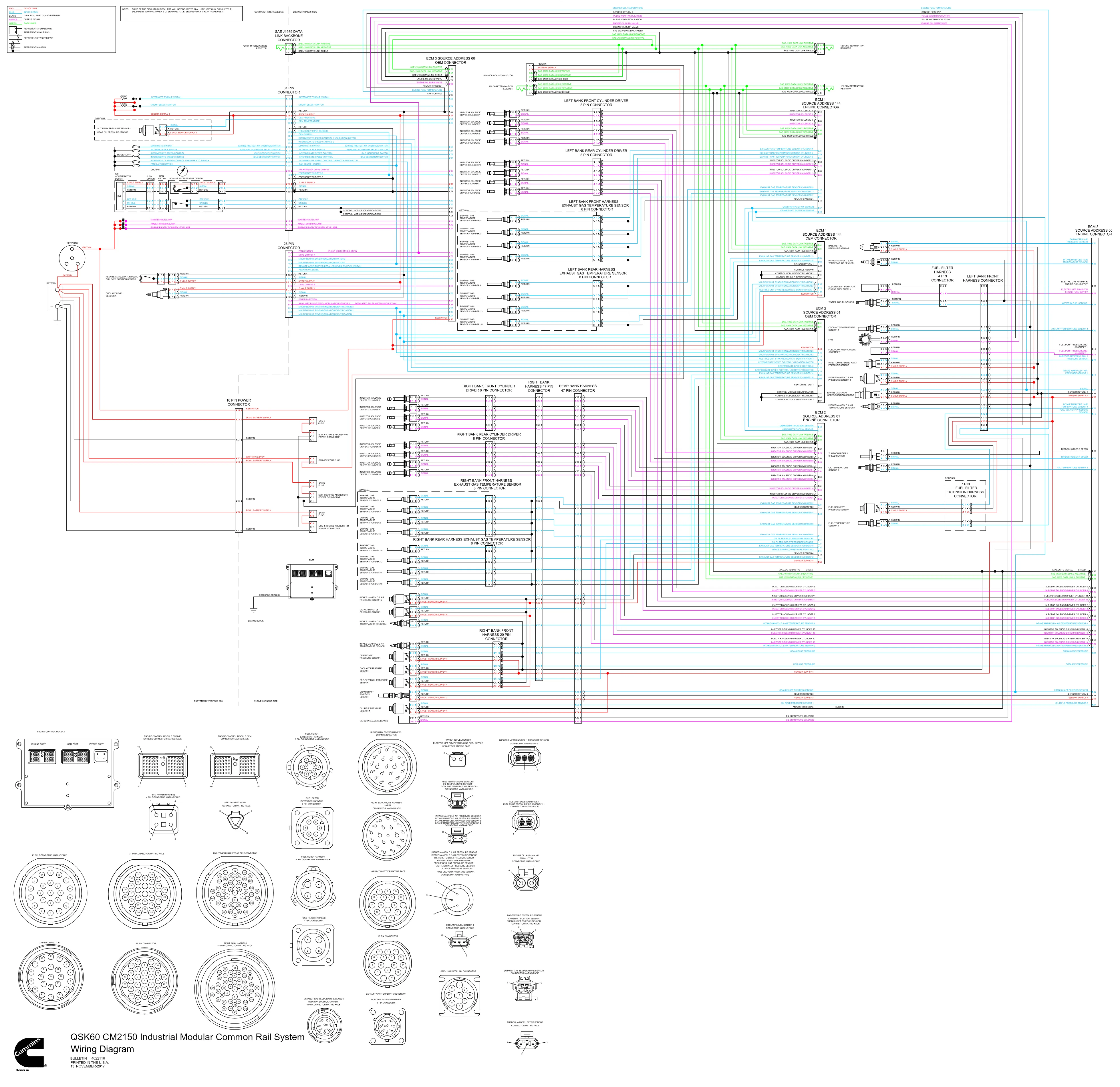 Cummins CM2150 QSK60 MCRS wiring document – 4022116 – PDF, 1 page - page 1 is available after signing in