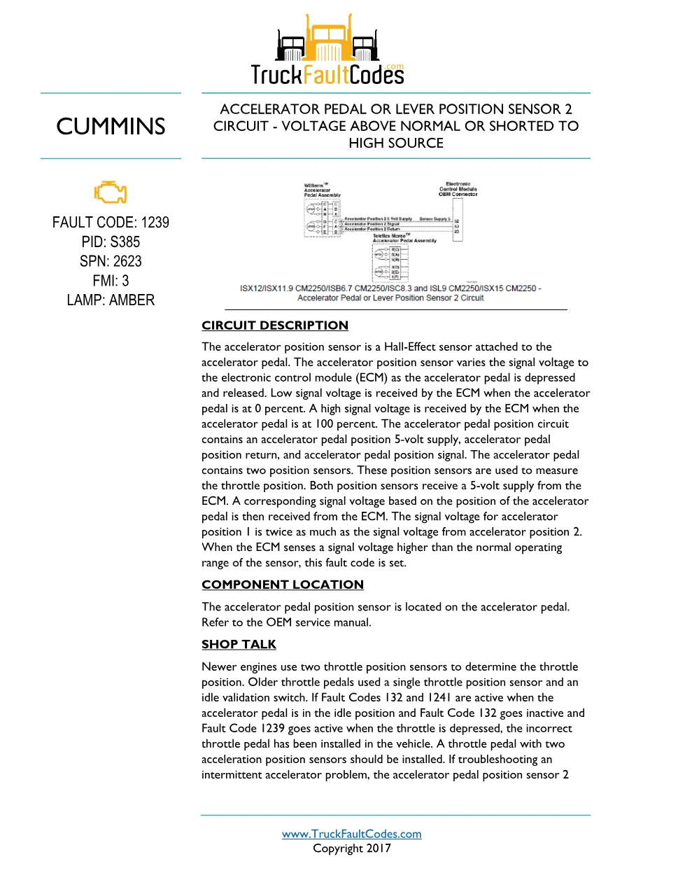 Cummins CM2250 fault 1239 Fault Guide ? PDF, 5 pages – Official - preview page 1 of 3