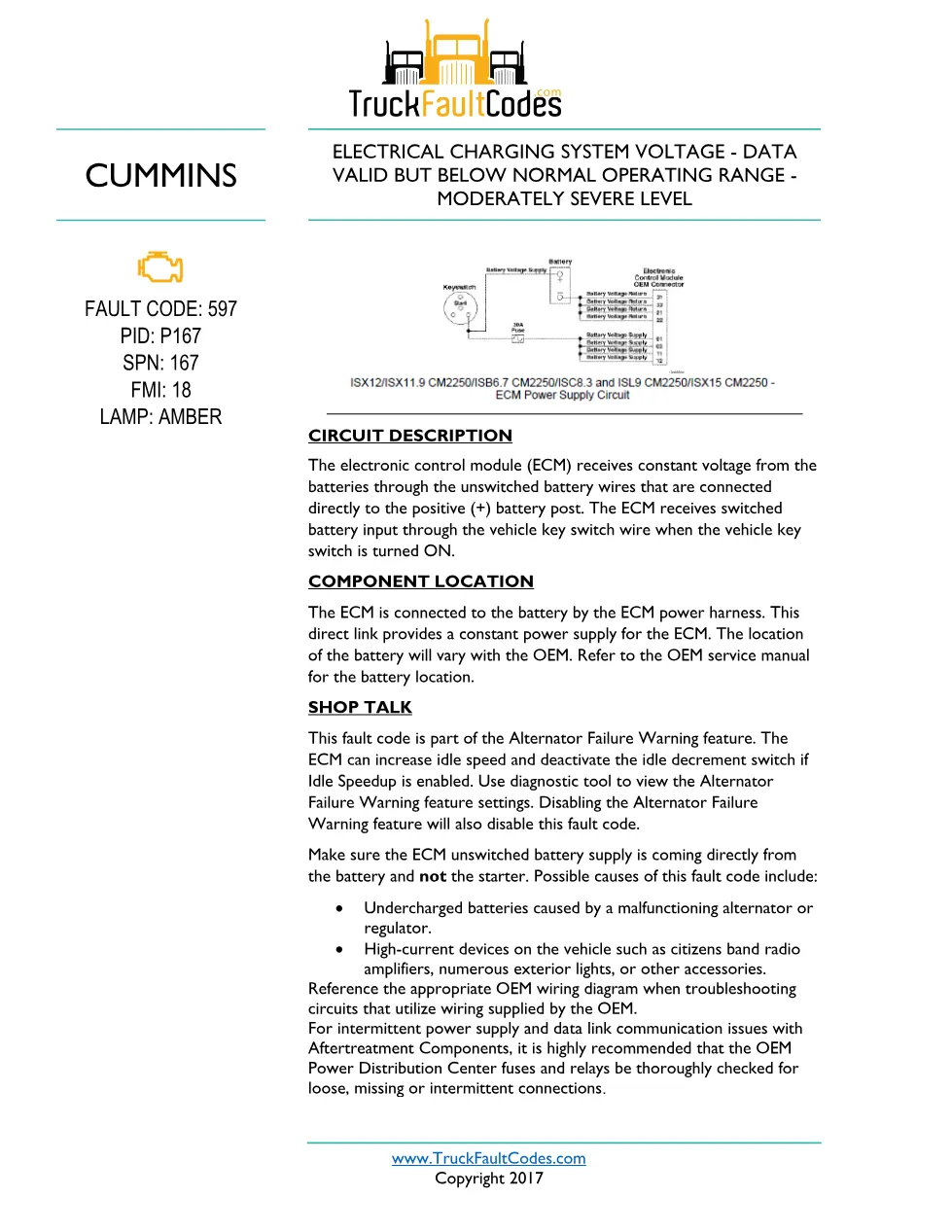 Cummins CM2250 fault 597 Fault Guide ? PDF, 4 pages – Official - preview page 1 of 3