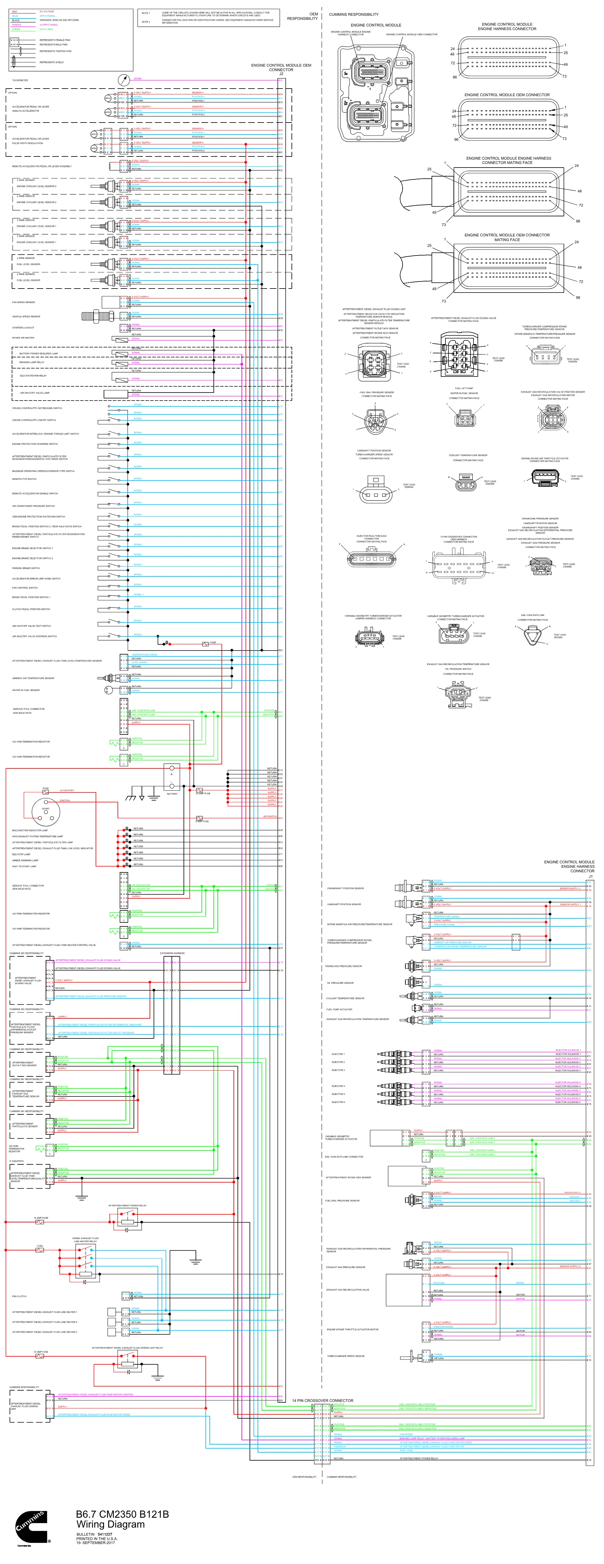 Cummins CM2350 B121B B67 wiring document – 5411227 – PDF, 1 page - page 1 is available after signing in