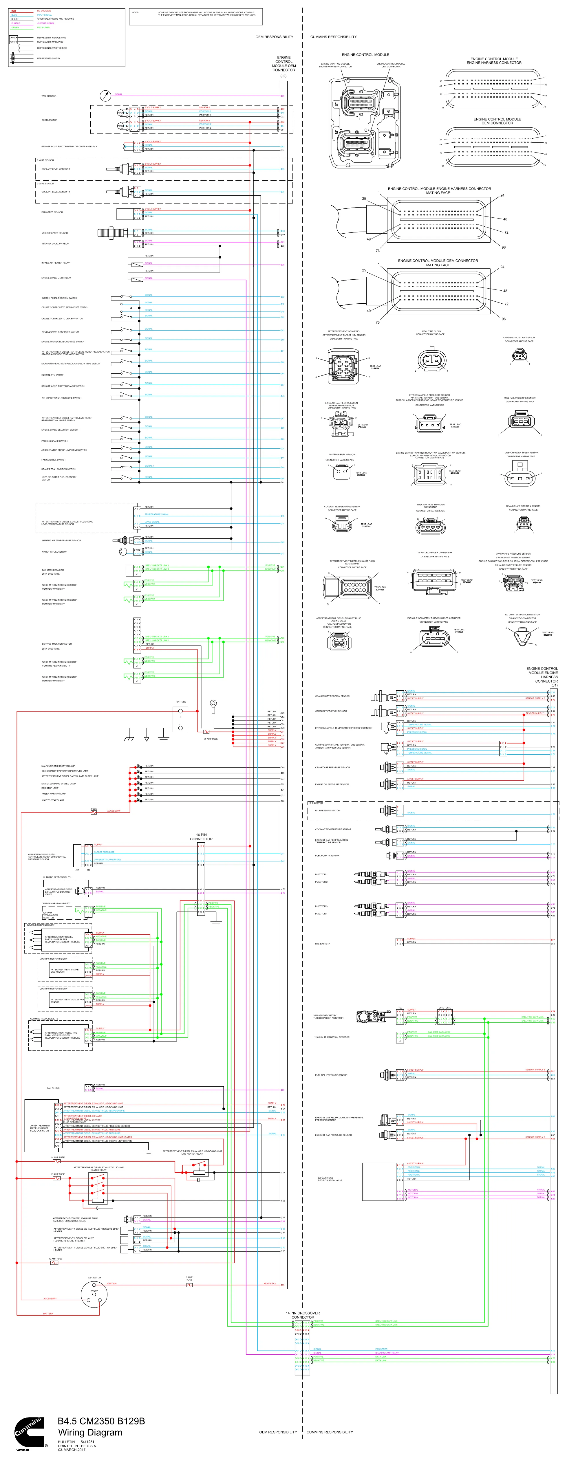 Cummins CM2350 B129B B45 wiring document – 5411251 – PDF, 1 page - page 1 is available after signing in
