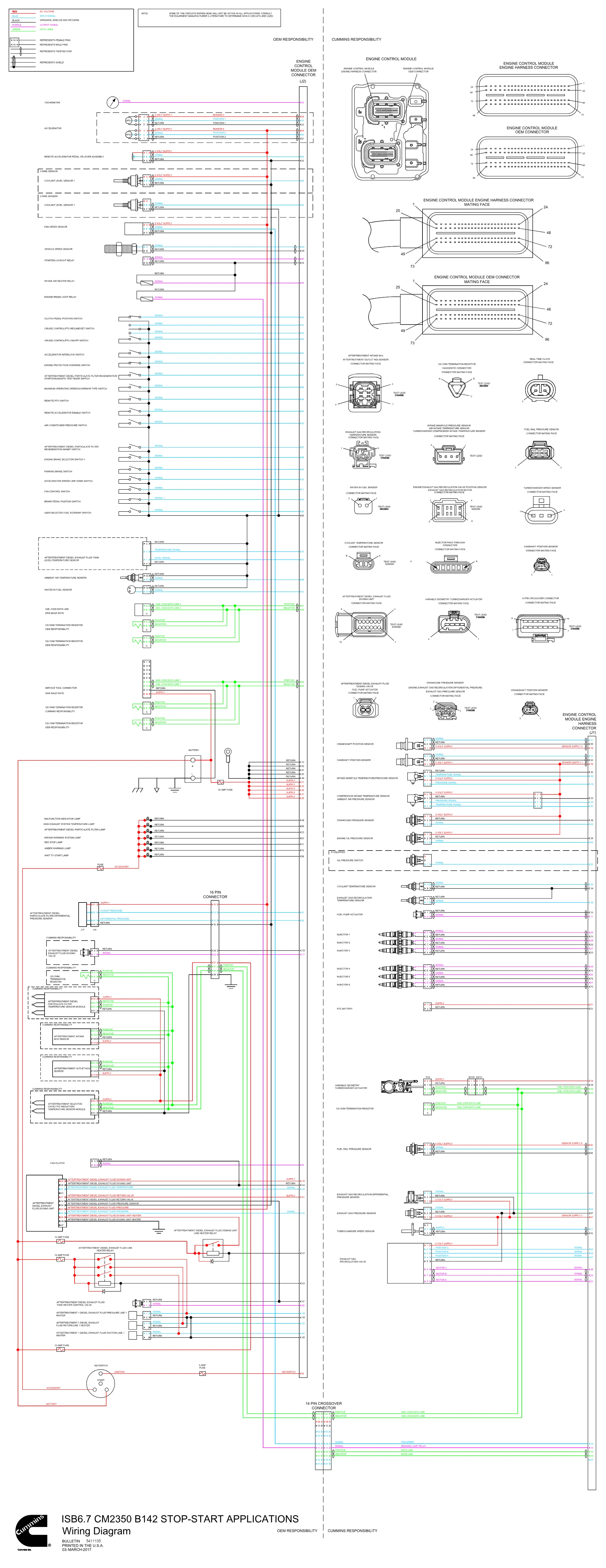 Cummins CM2350 B142 B67 wiring document – 5411135 – PDF, 1 page - page 1 is available after signing in
