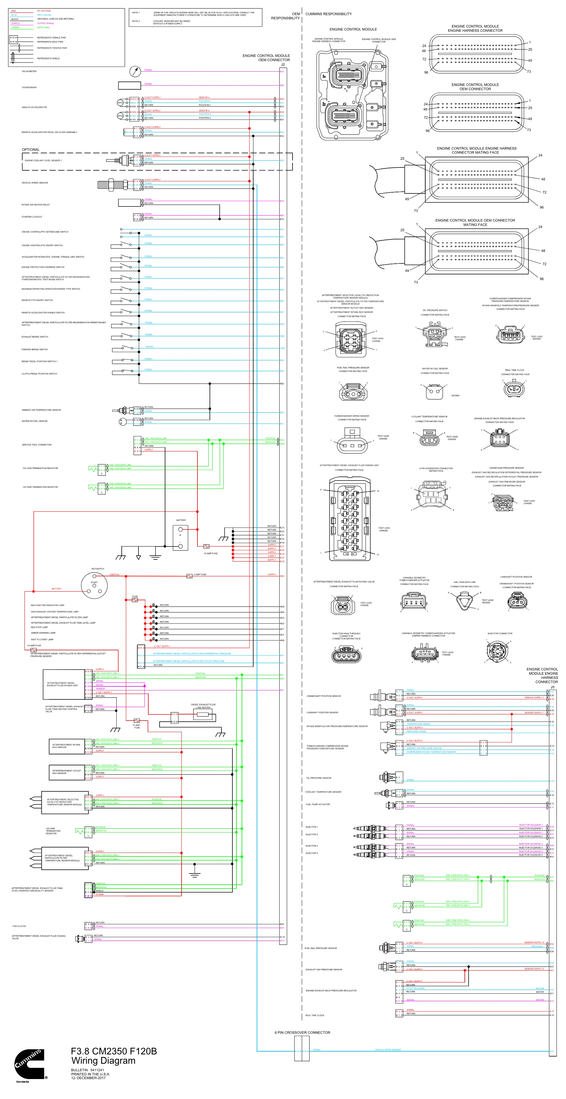 Cummins CM2350 F120B F38 wiring document – 5411241 – PDF, 1 page - page 1 is available after signing in