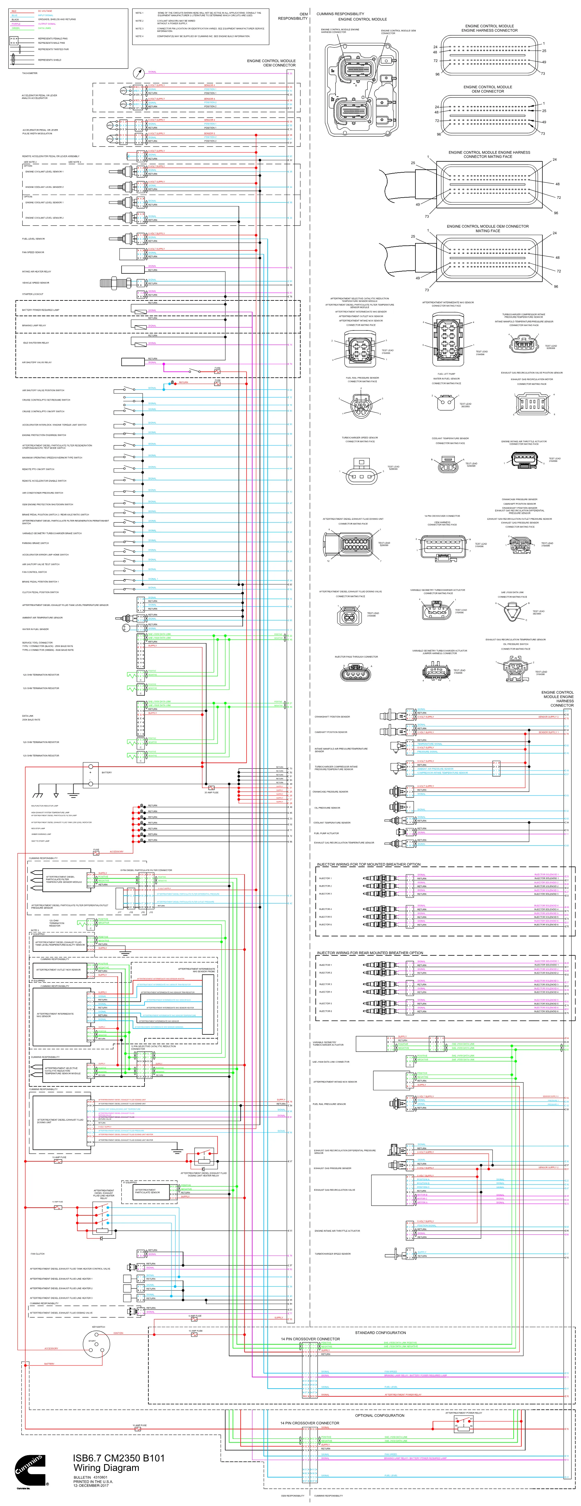 Cummins CM2350 ISB67 B101 wiring document – 4310801 – PDF, 1 page - page 1 is available after signing in