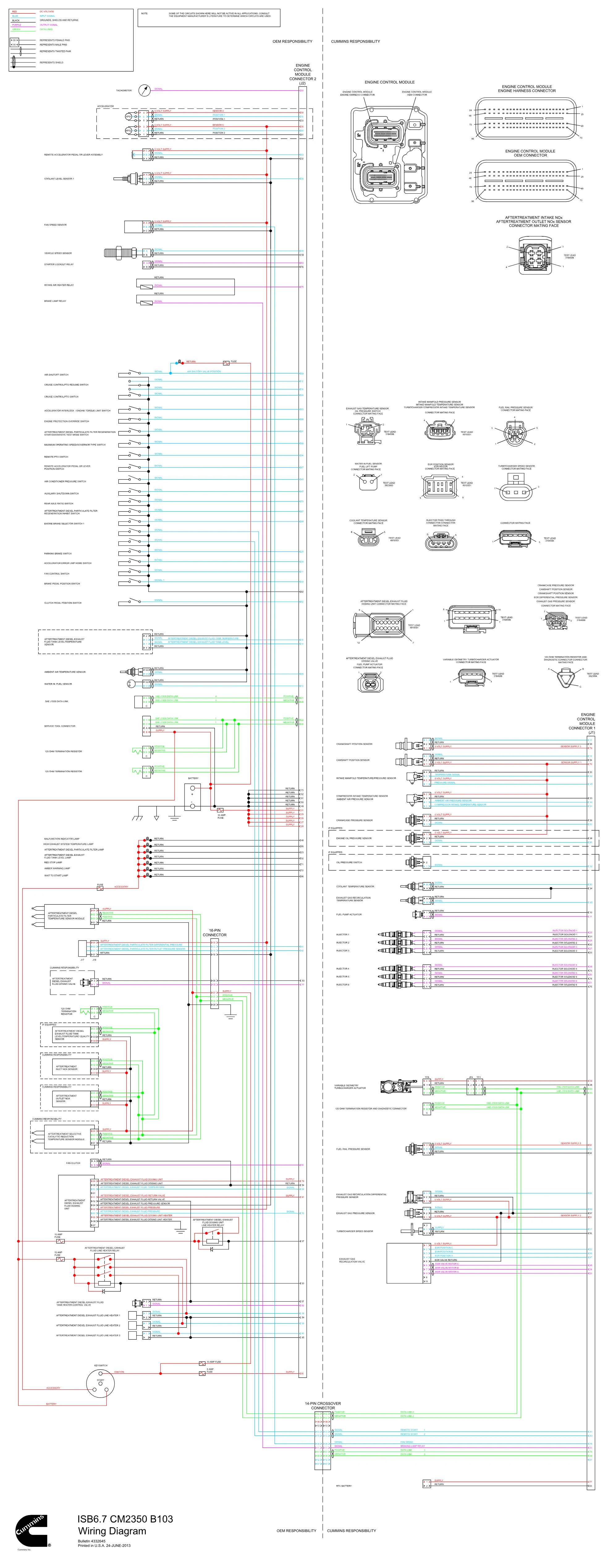 Cummins CM2350 ISB67 B103 wiring document – 4332645 – PDF, 1 page - page 1 is available after signing in