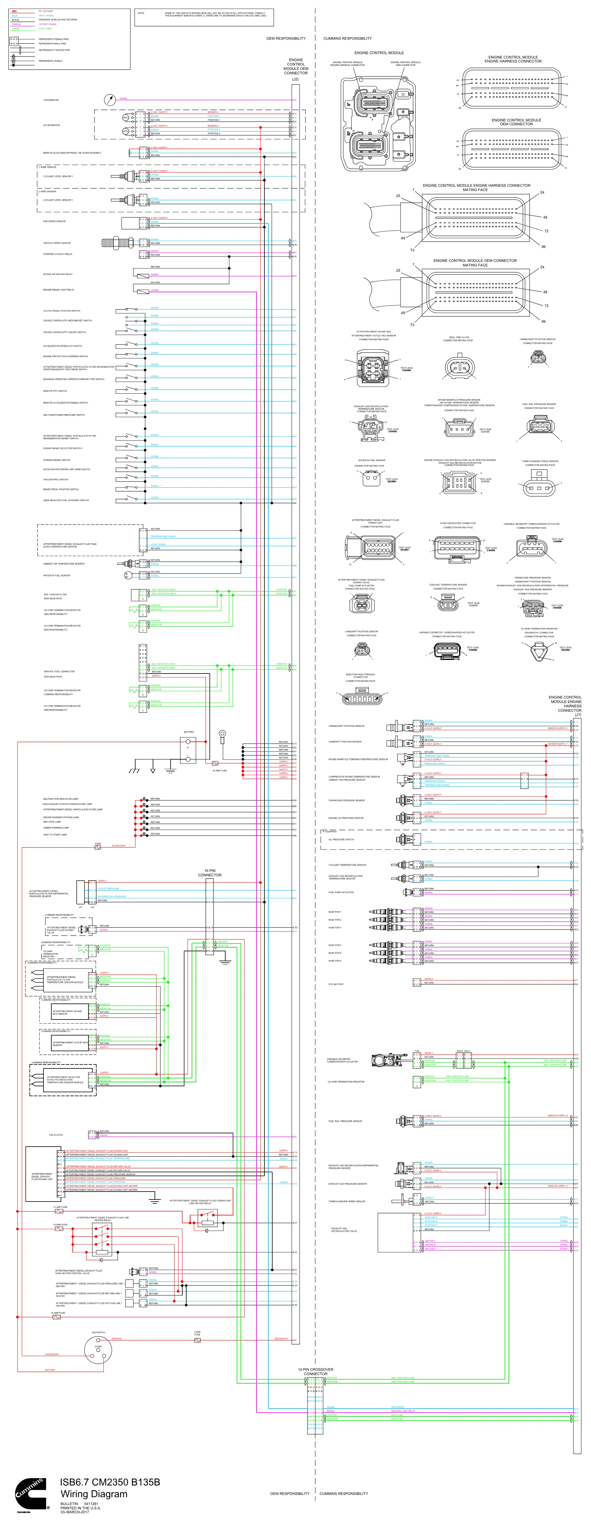 Cummins CM2350 ISB67 B135B wiring document – 5411261 – PDF, 1 - page 1 is available after signing in