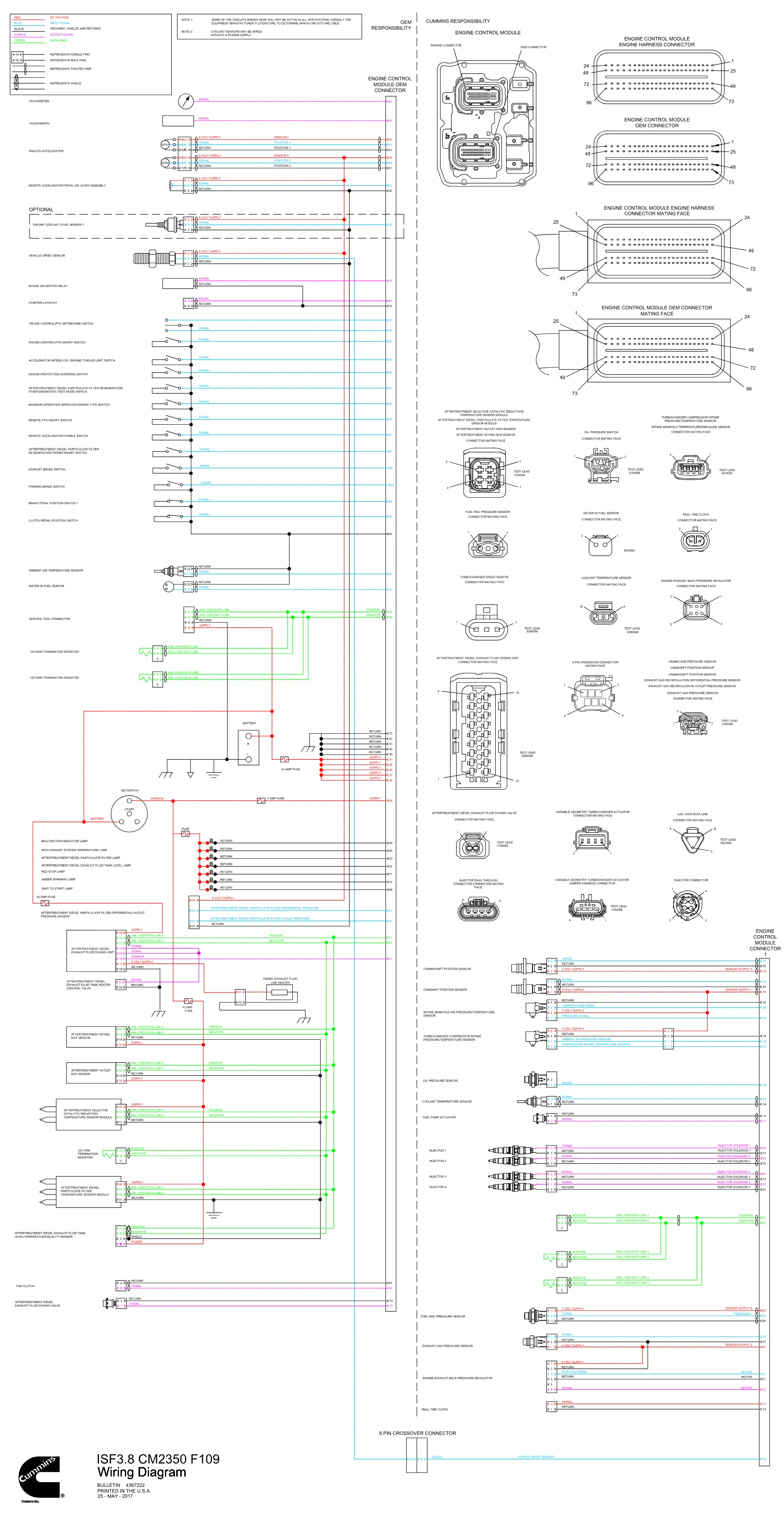 Cummins CM2350 ISF38 F109 wiring document – 4367222 – PDF, 1 page - page 1 is available after signing in