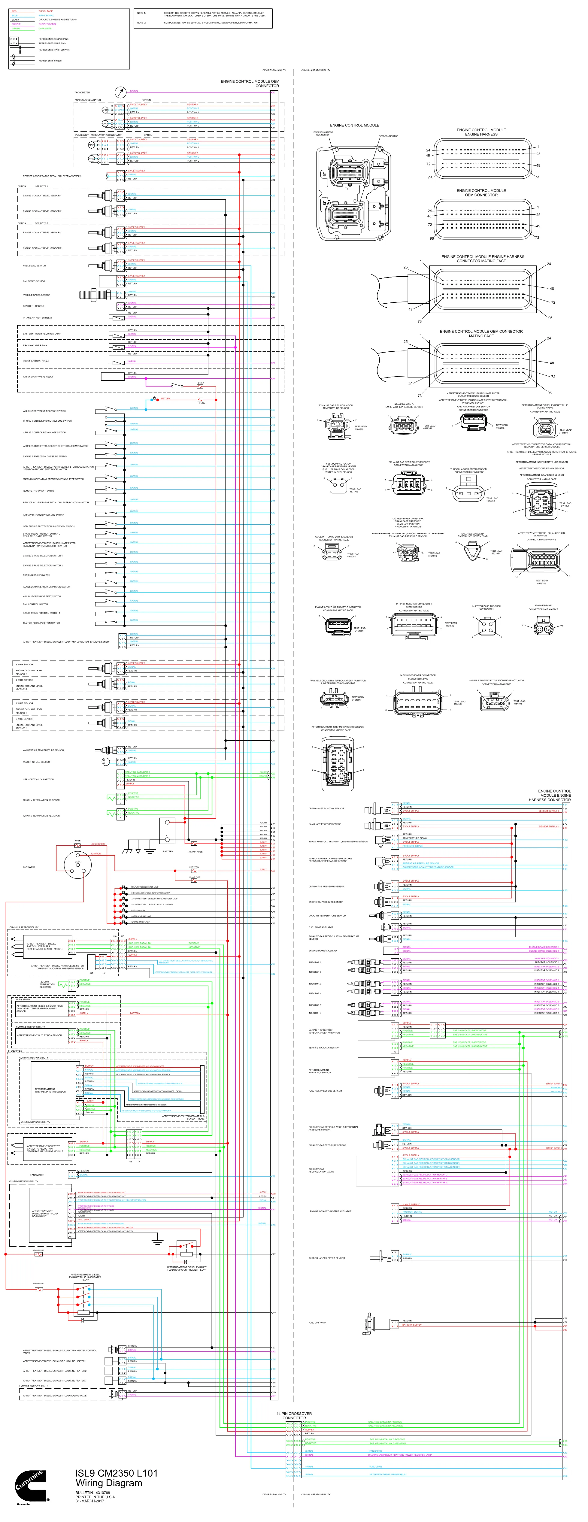Cummins CM2350 ISL9 L101 wiring document – 4310788 – PDF, 1 page - page 1 is available after signing in