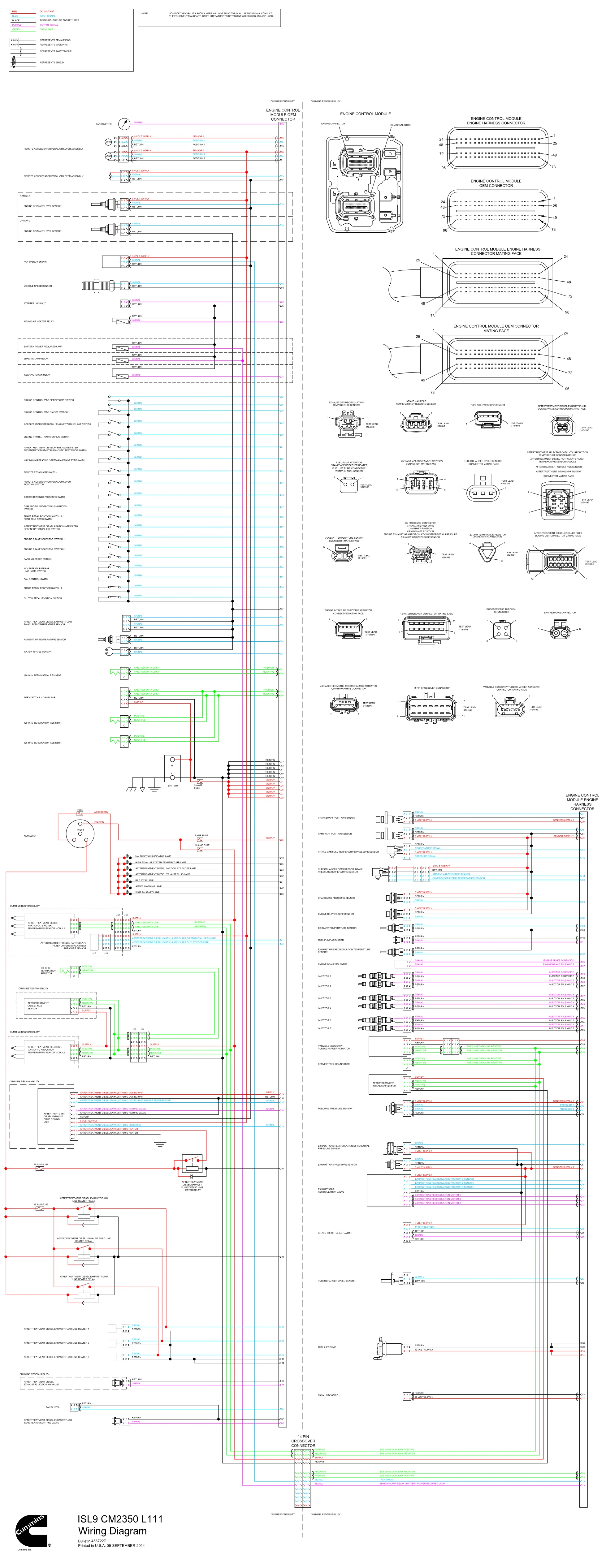 Cummins CM2350 ISL9 L111 wiring document – 4367227 – PDF, 1 page - page 1 is available after signing in