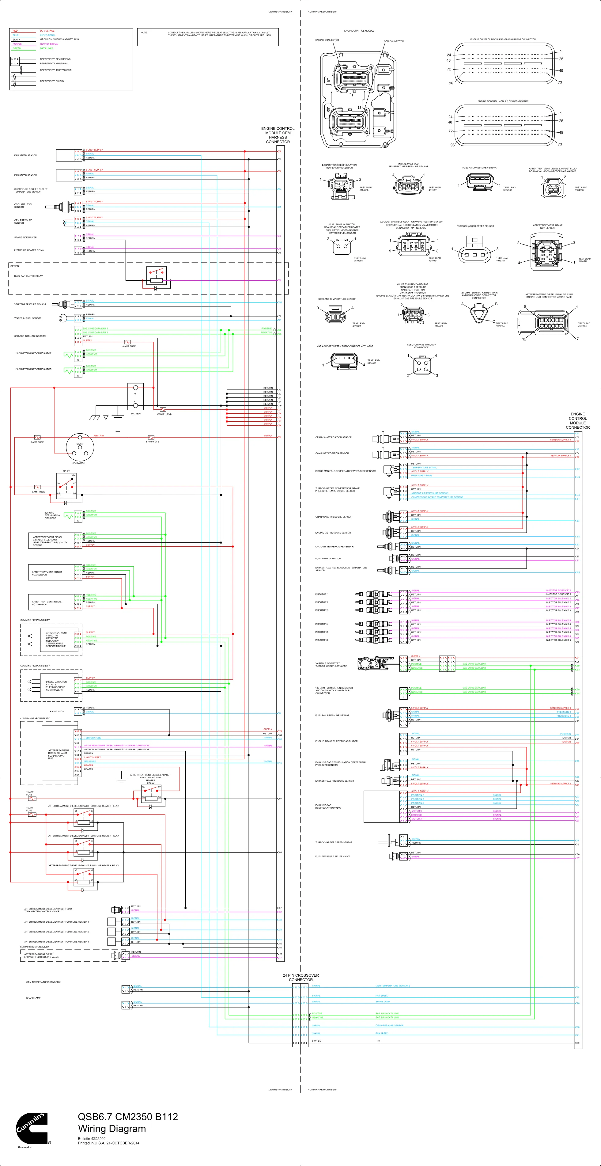 Cummins CM2350 QSB67 B112 wiring document – 4358502 – PDF, 1 page - page 1 is available after signing in