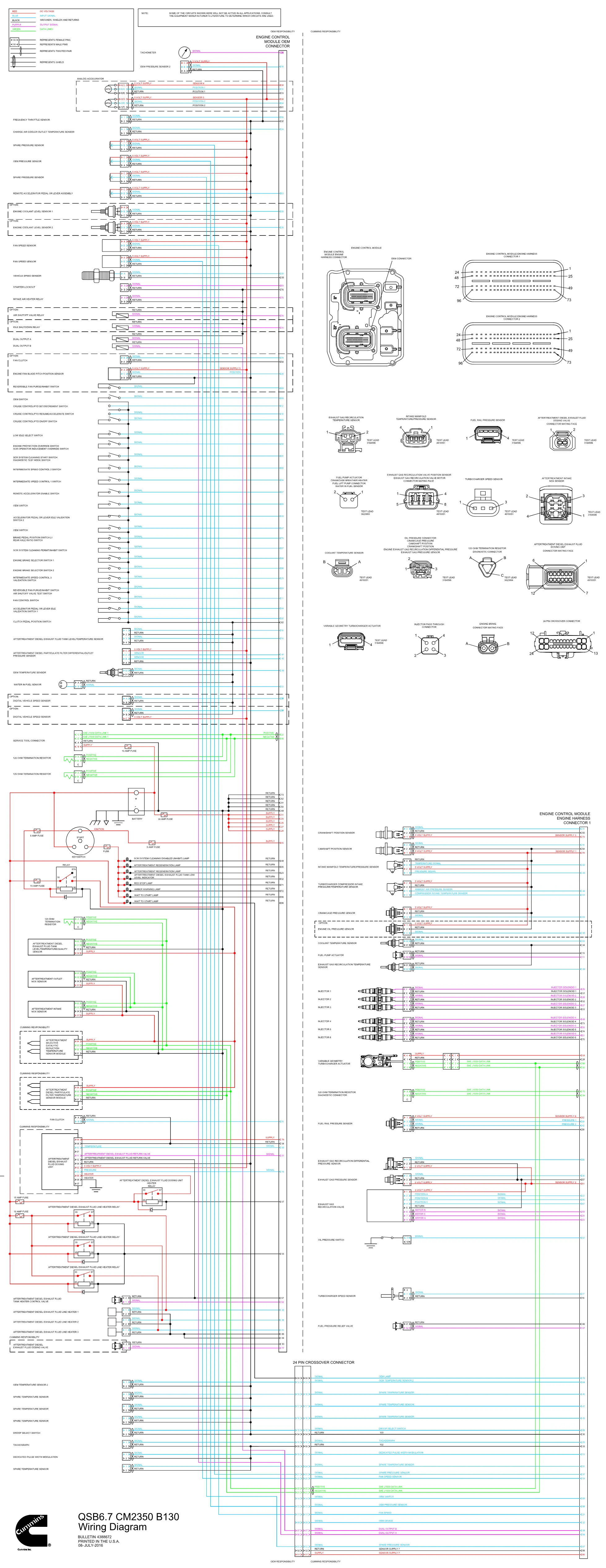 Cummins CM2350 QSB67 B130 wiring document – 4388672 – PDF, 1 page - page 1 is available after signing in