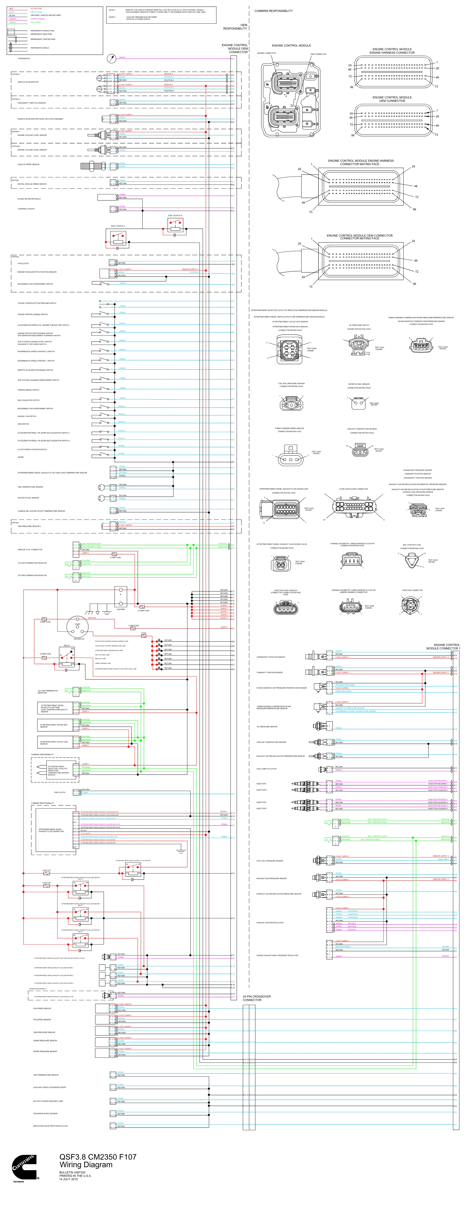 Cummins CM2350 QSF38 F107 wiring document – 4367320 – PDF, 1 page - page 1 is available after signing in