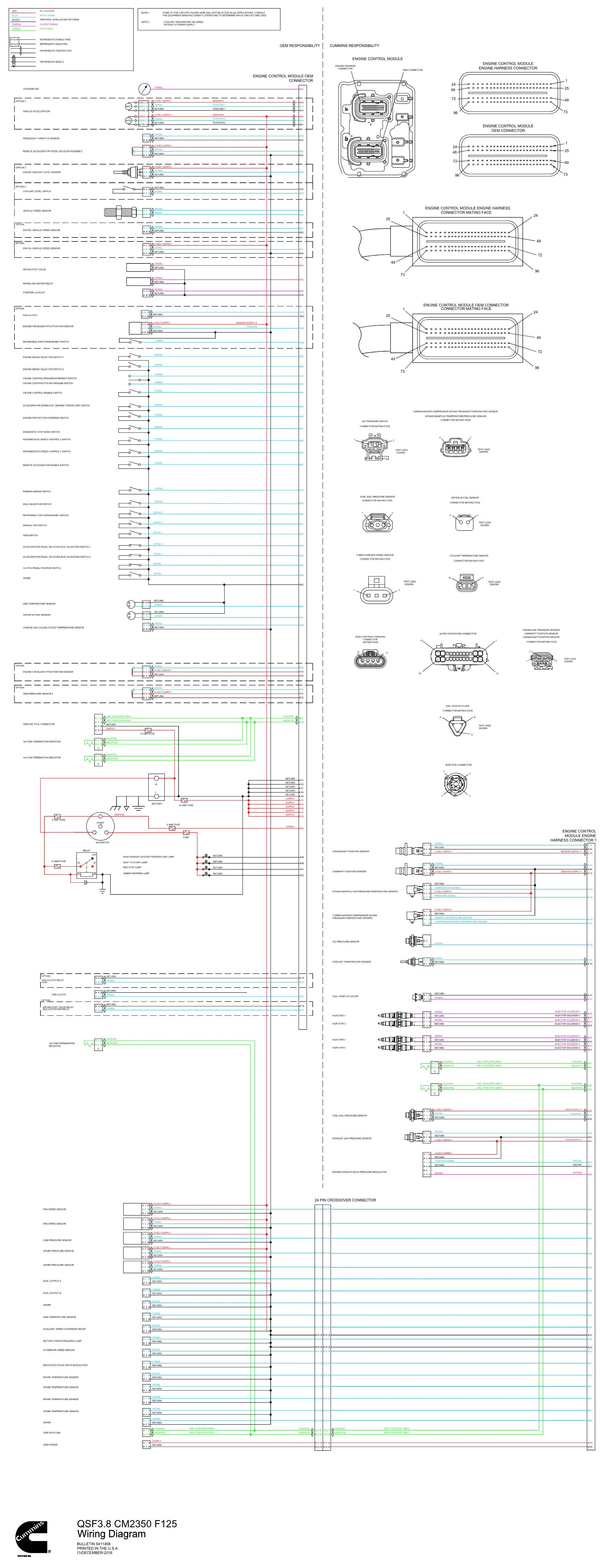 Cummins CM2350 QSF38 F125 wiring document – 5411498 – PDF, 1 page - page 1 is available after signing in
