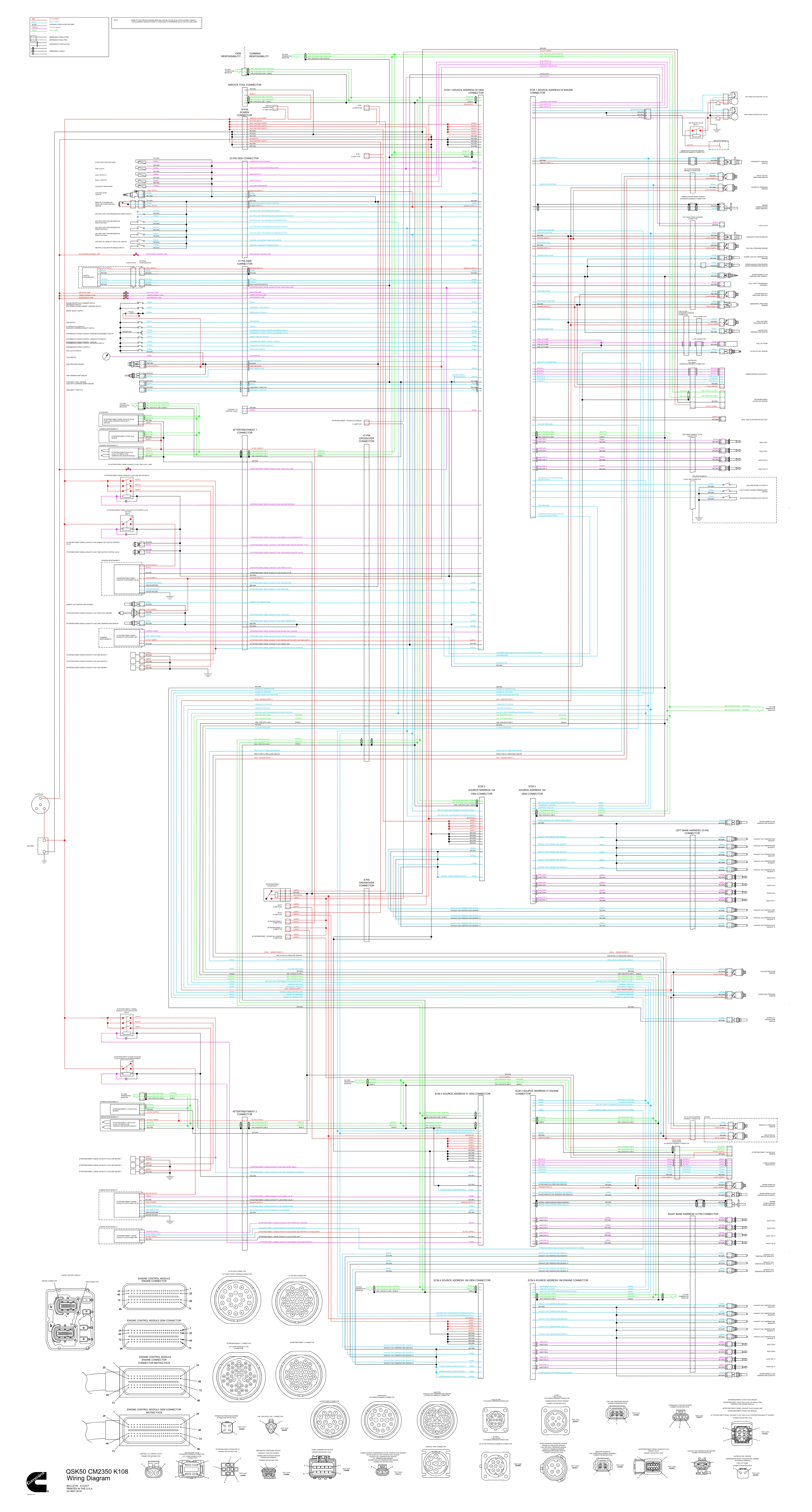 Cummins CM2350 QSK50 K108 wiring document – 4332827 – PDF, 1 page - page 1 is available after signing in