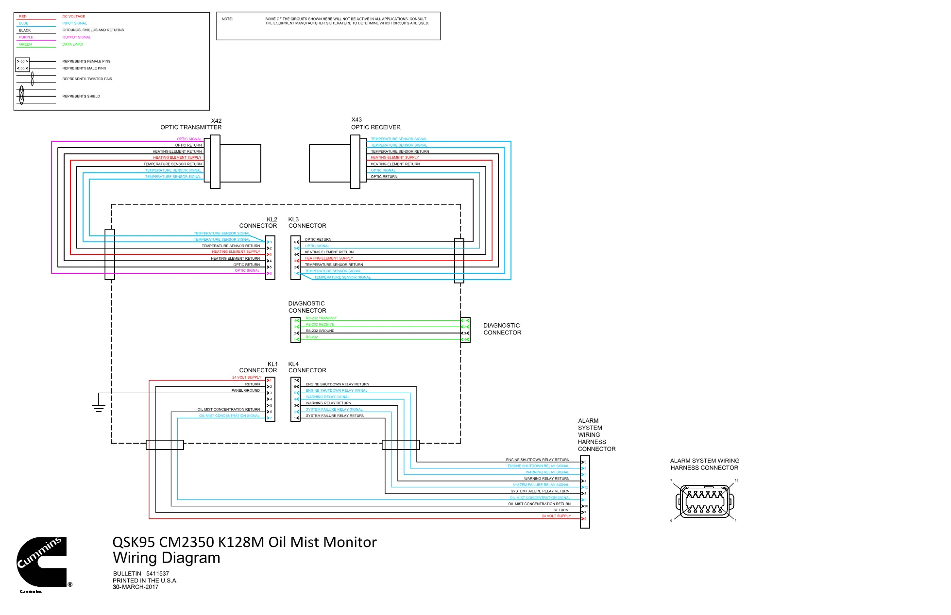 Cummins CM2350 QSK95 MONITOR wiring document – 5411537 – PDF, 1 - page 1 is available after signing in