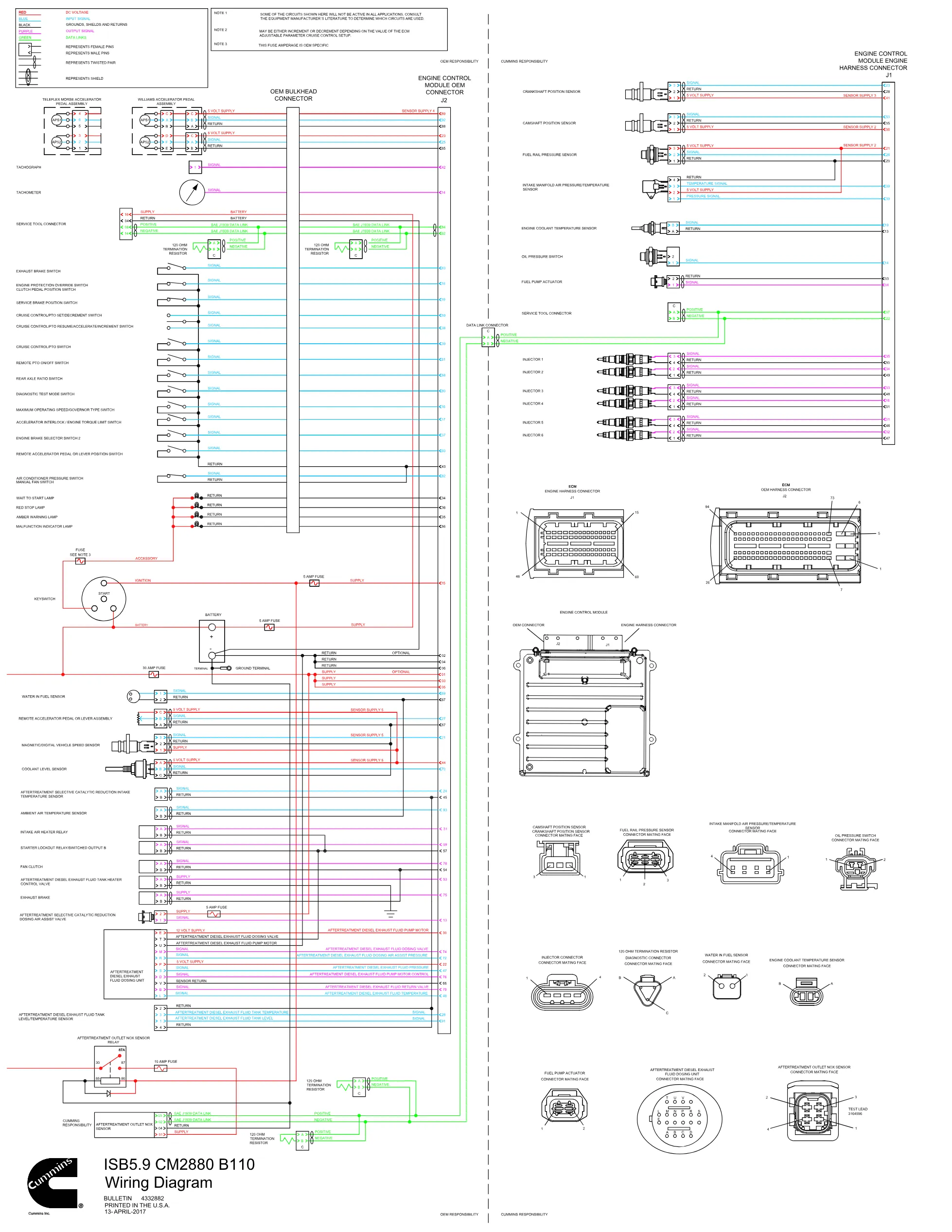 Cummins CM2880 ISB59 B110 wiring document – 4332882 – PDF, 1 page - page 1 is available after signing in