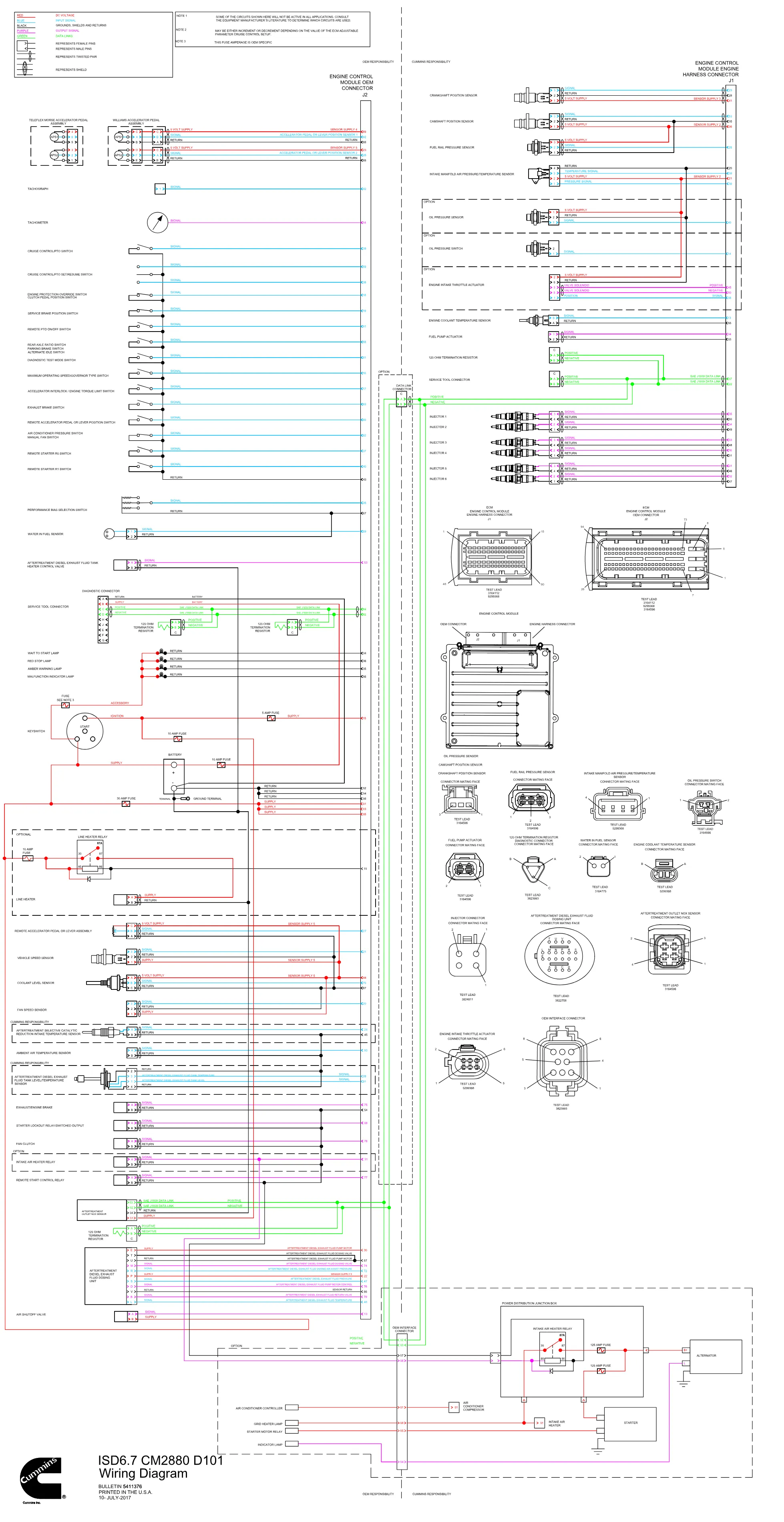 Cummins CM2880 ISD67 D101 wiring document – 5411376 – PDF, 1 page - page 1 is available after signing in