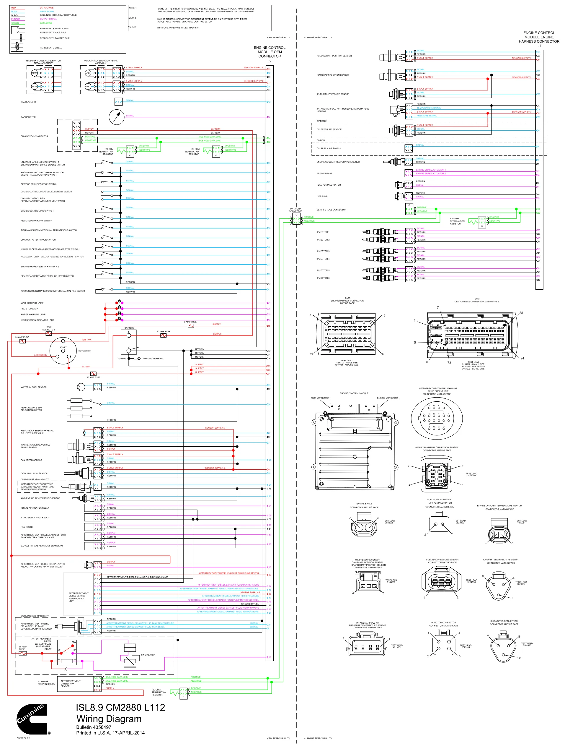 Cummins CM2880 ISL89 L112 wiring document – 4358497 – PDF, 1 page - page 1 is available after signing in