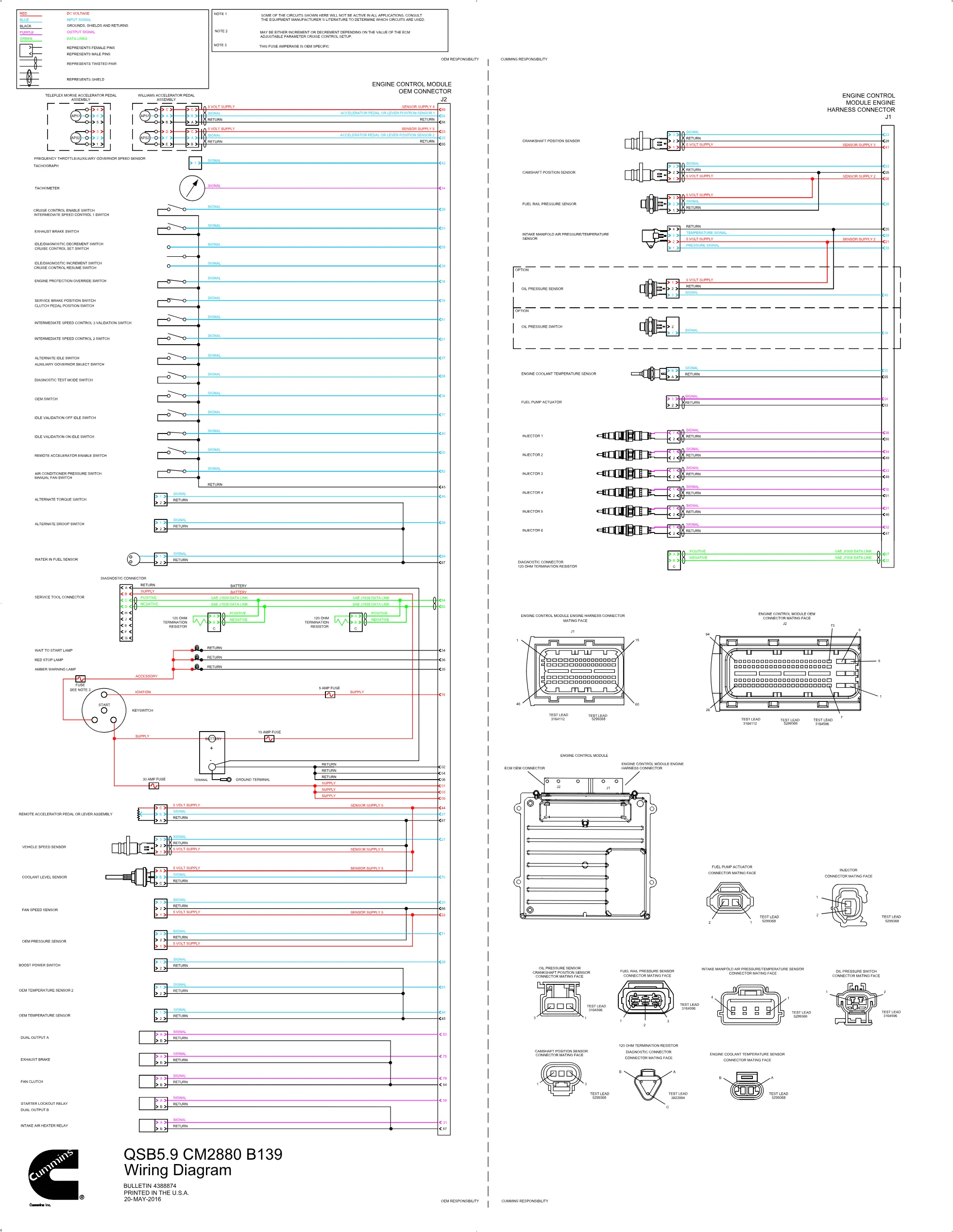 Cummins CM2880 QSB59 B139 wiring document – 4388874 – PDF, 1 page - page 1 is available after signing in