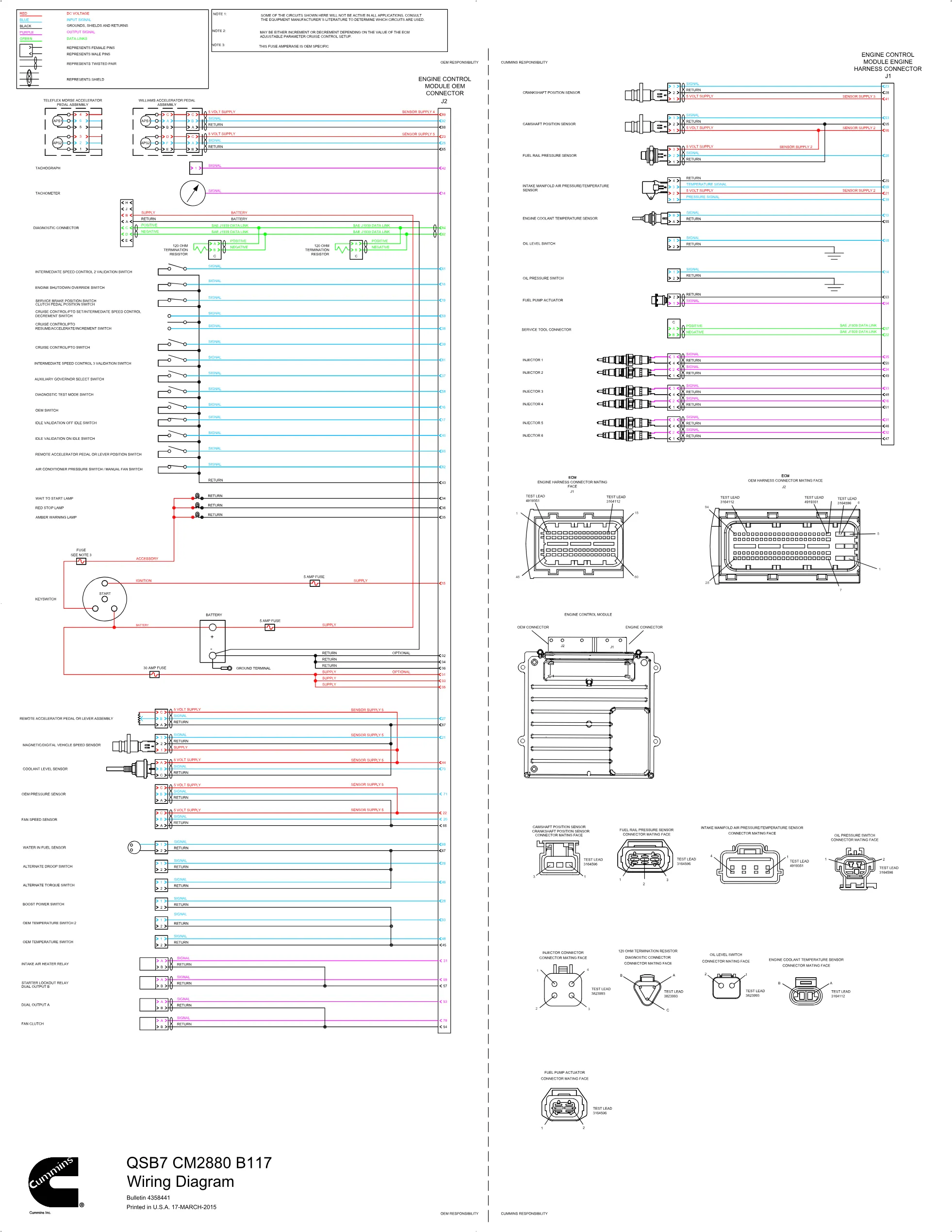 Cummins CM2880 QSB67 B117 wiring document – 4358441 – PDF, 1 page - page 1 is available after signing in