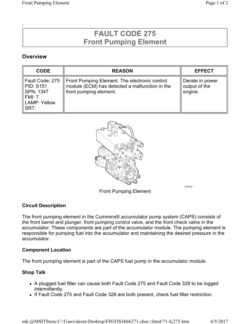 Cummins CM554 275 manual document guide – 275.pdf – PDF, 2 pages - preview page 1 of 2