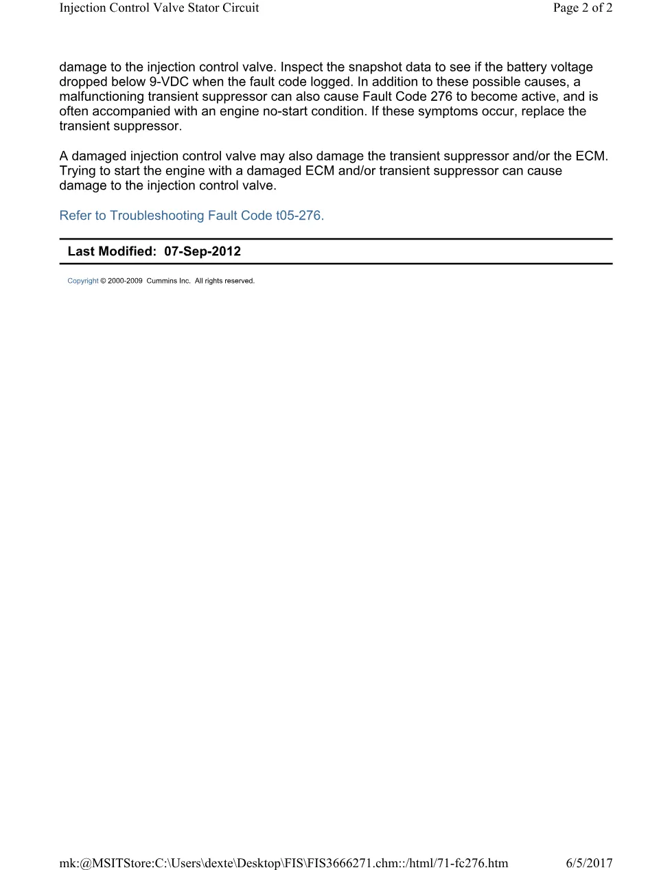 Cummins CM554 276 manual document guide – 276.pdf – PDF, 2 pages - page 2 is available after signing in