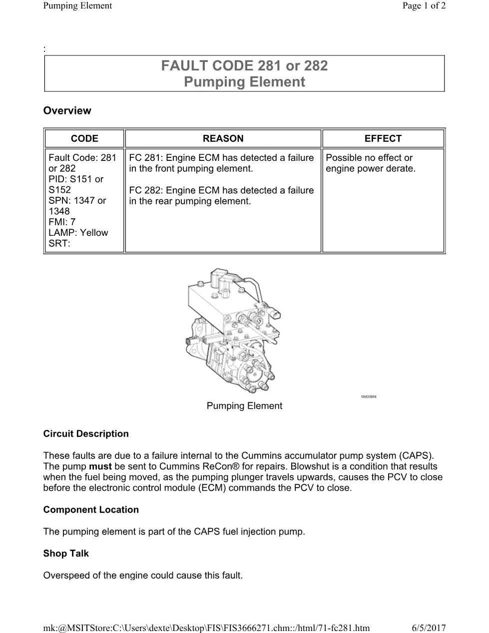 Cummins CM554 281 manual document guide – 281.pdf – PDF, 2 pages - preview page 1 of 2