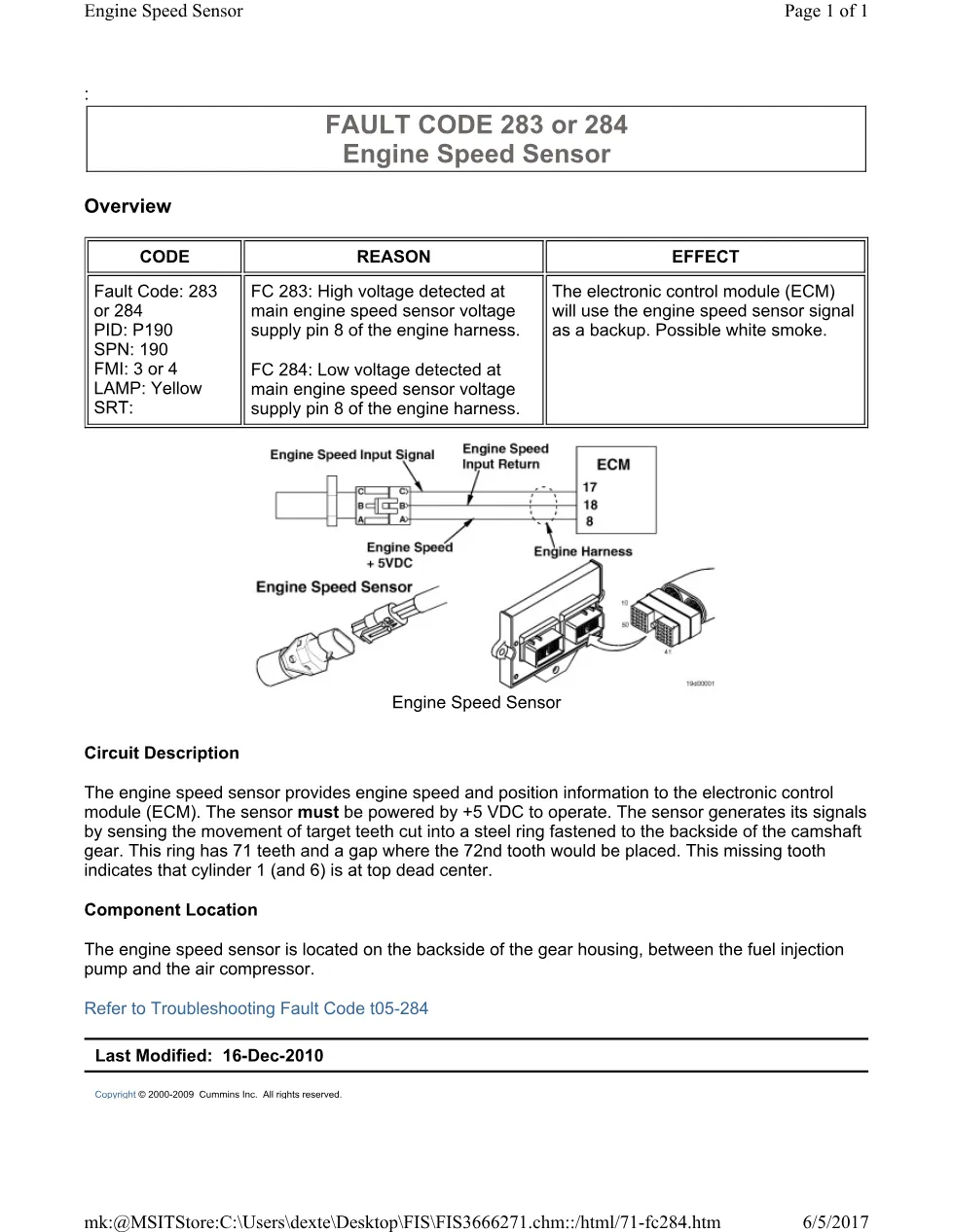 Cummins CM554 284 manual document guide – 284.pdf – PDF, 1 pages - page 1 is available after signing in