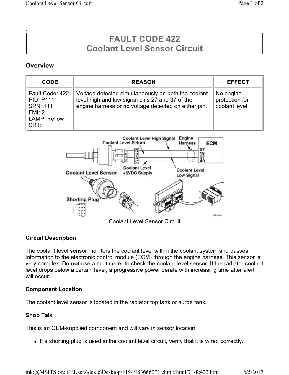 Cummins CM554 422 manual document guide – 422.pdf – PDF, 2 pages - preview page 1 of 2