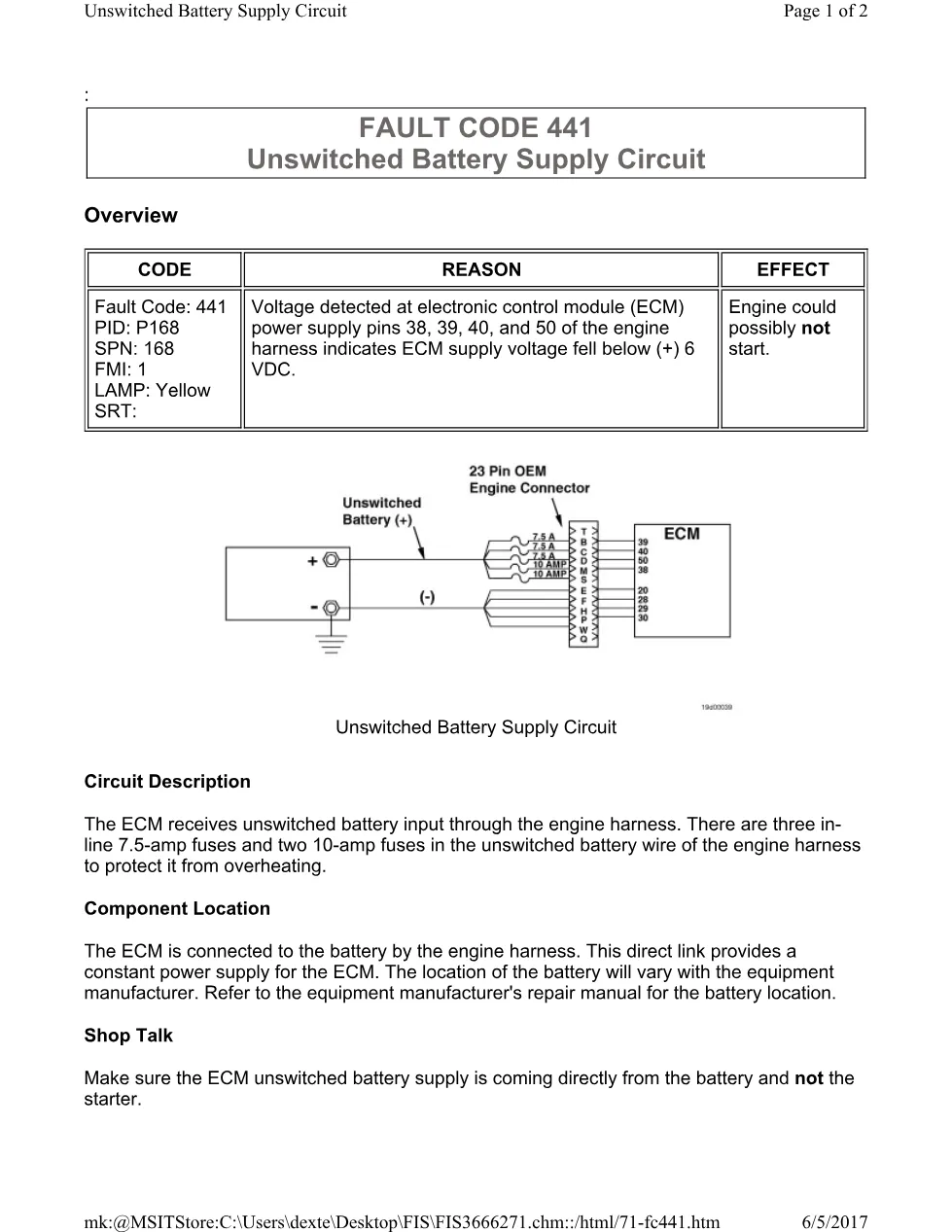 Cummins CM554 441 manual document guide – 441.pdf – PDF, 2 pages - preview page 1 of 2