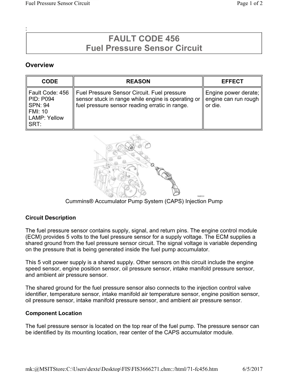 Cummins CM554 456 manual document guide – 456.pdf – PDF, 2 pages - preview page 1 of 2
