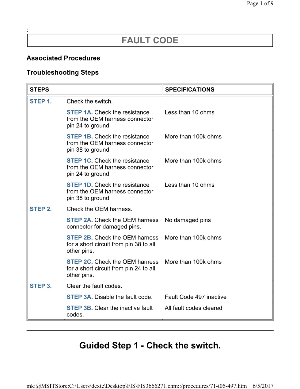 Cummins CM554 497 troubleshooting document guide – 497(TS).pdf - preview page 1 of 3