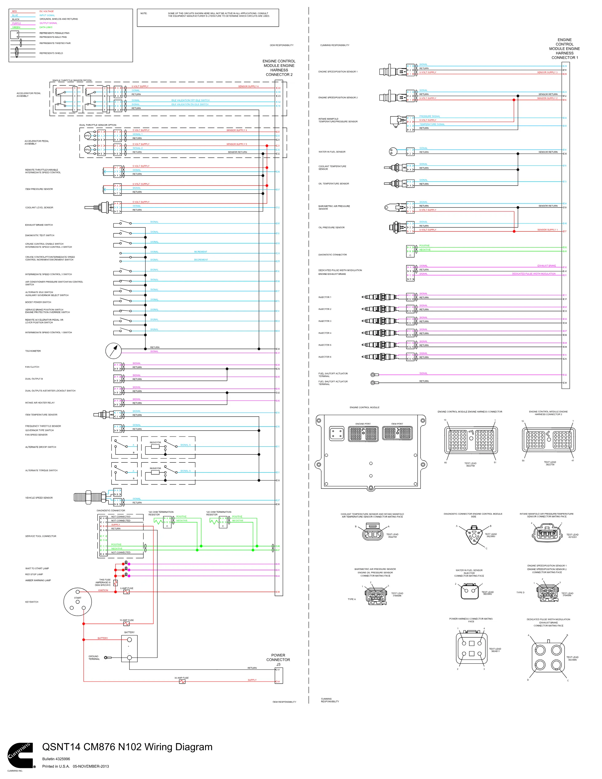 Cummins CM876 QSNT14 TIER3 wiring document – 4325996 – PDF, 1 - page 1 is available after signing in