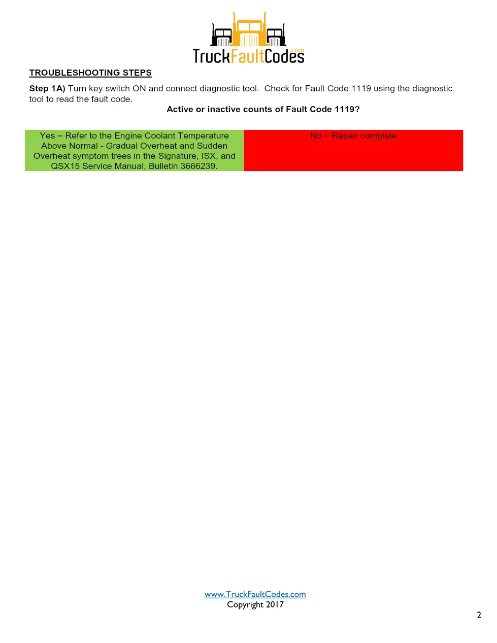 Cummins Code 1119 – 2 pages – PDF – Official – Workshop – Service - page 2 is available after signing in