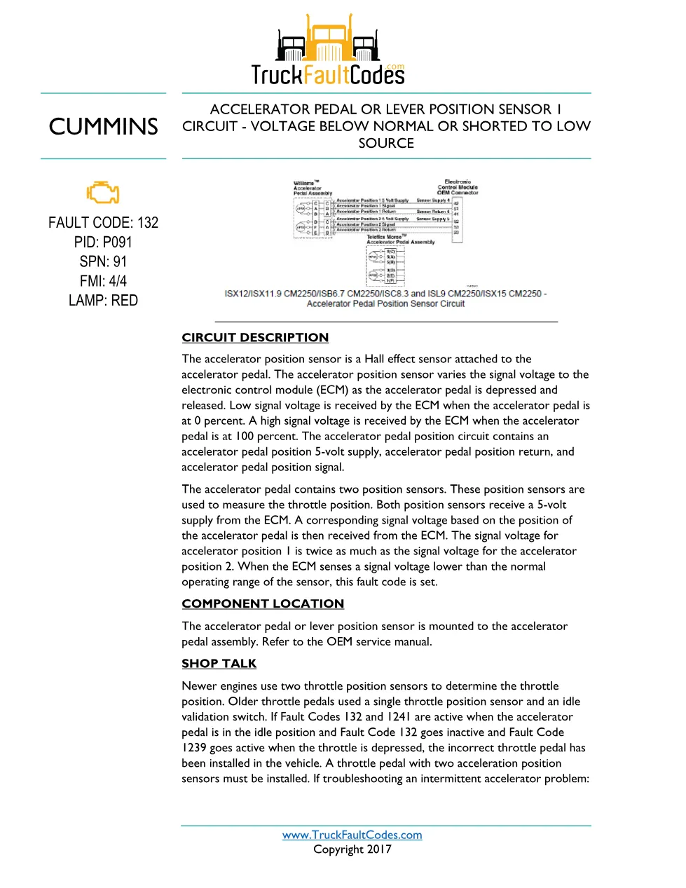 Cummins code 132 Workshop Reference Code 132 – 5 pages – PDF - preview page 1 of 3