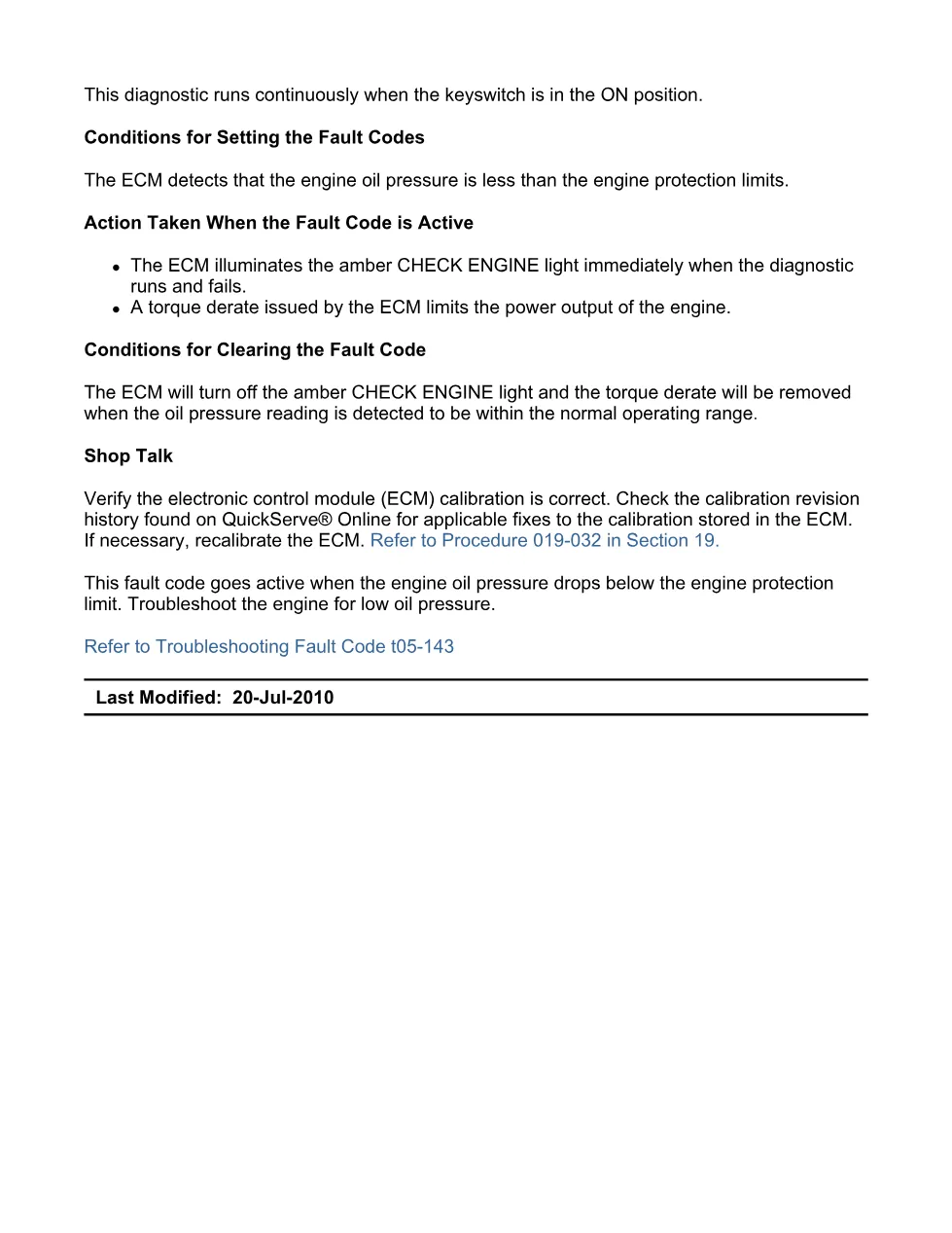 Cummins code 143 Diagnostic Troubleshooting — Fault Code 143 - preview page 2 of 3