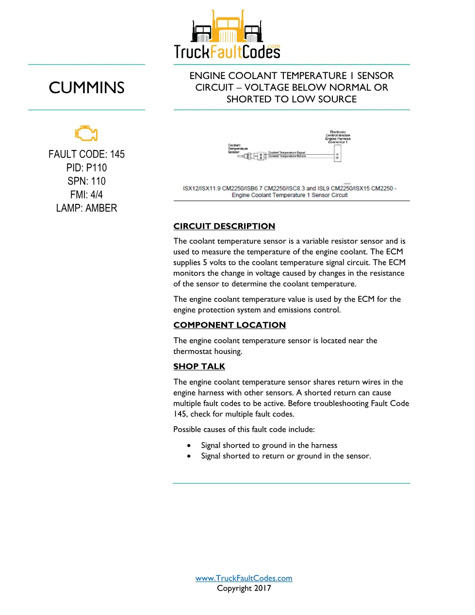 Cummins code 145 DTCs Workshop Reference Code 145 – 4 pages – PDF - preview page 1 of 3