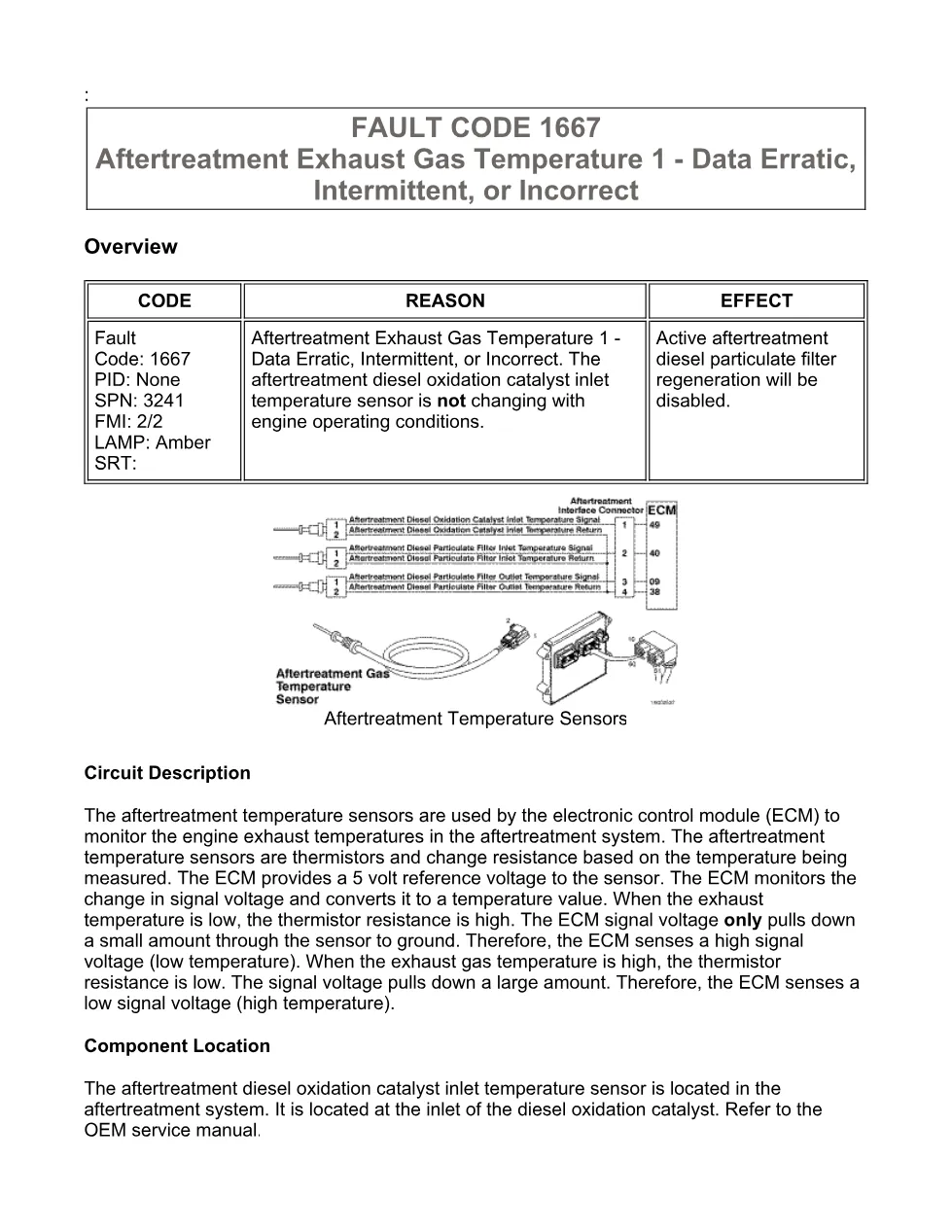 Cummins code 1667 Troubleshooting Manual — Fault Code 1667 — PDF, - preview page 1 of 3
